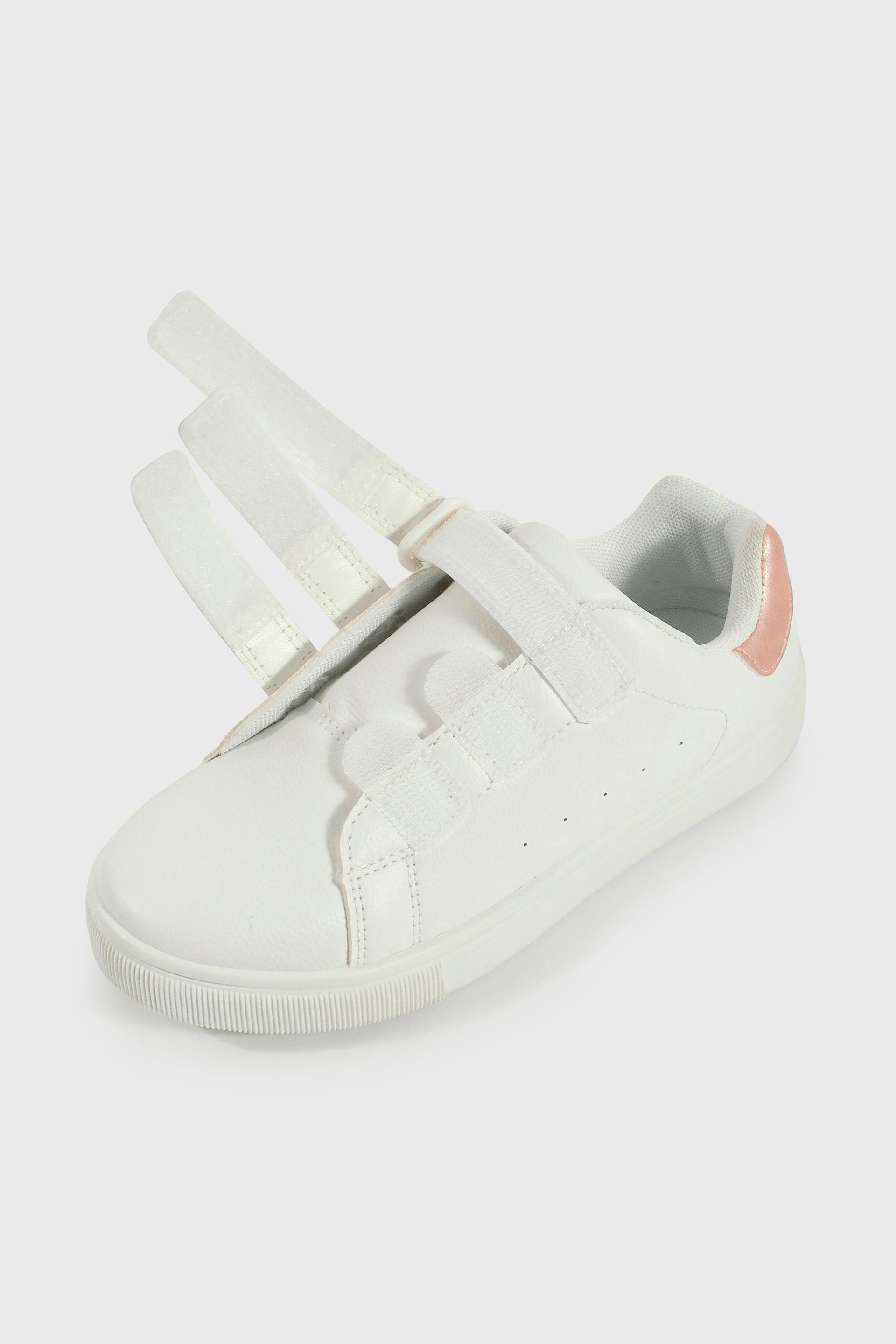 Zapatilla Lifestyle de Niña Blanco Caña Baja con Velcro-5