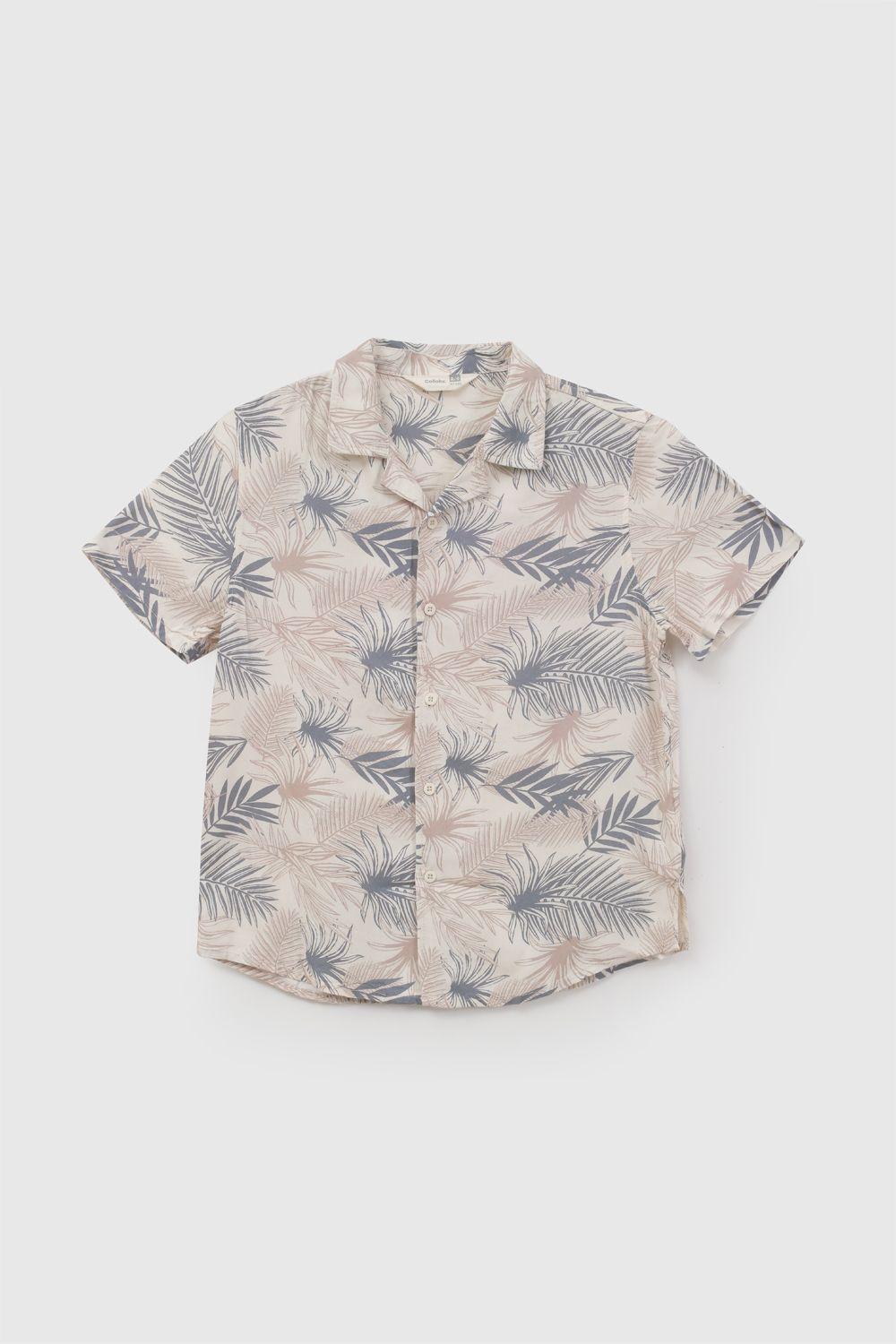 Camisa Viscosa Beige Niño 3-4A a 12-13A Colloky-0