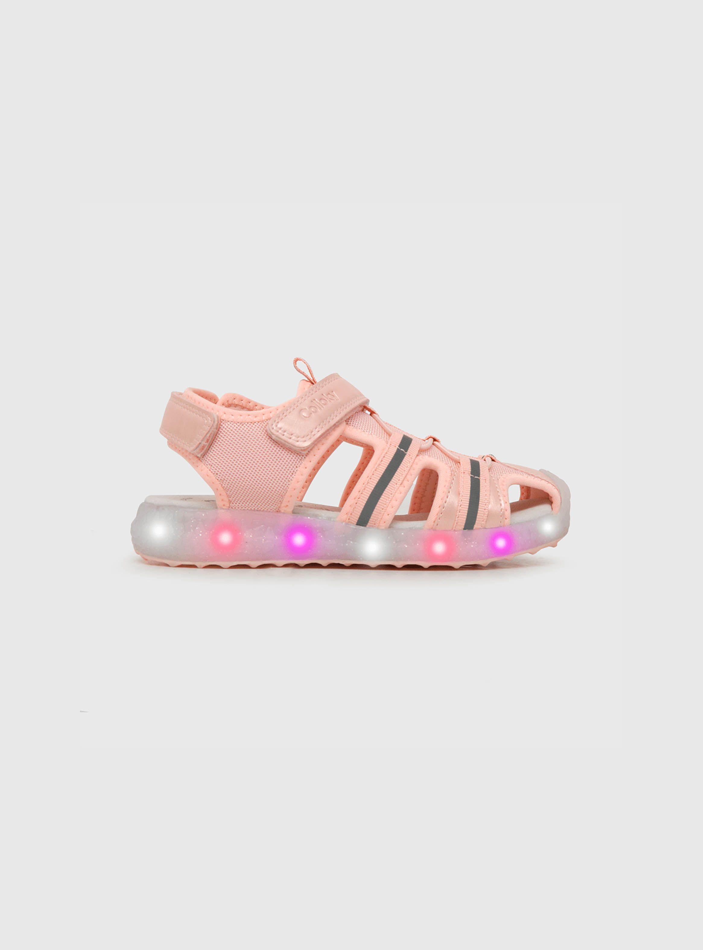 Sandalia Con Luces De Niña Rosado (28 A 33) Colloky-1