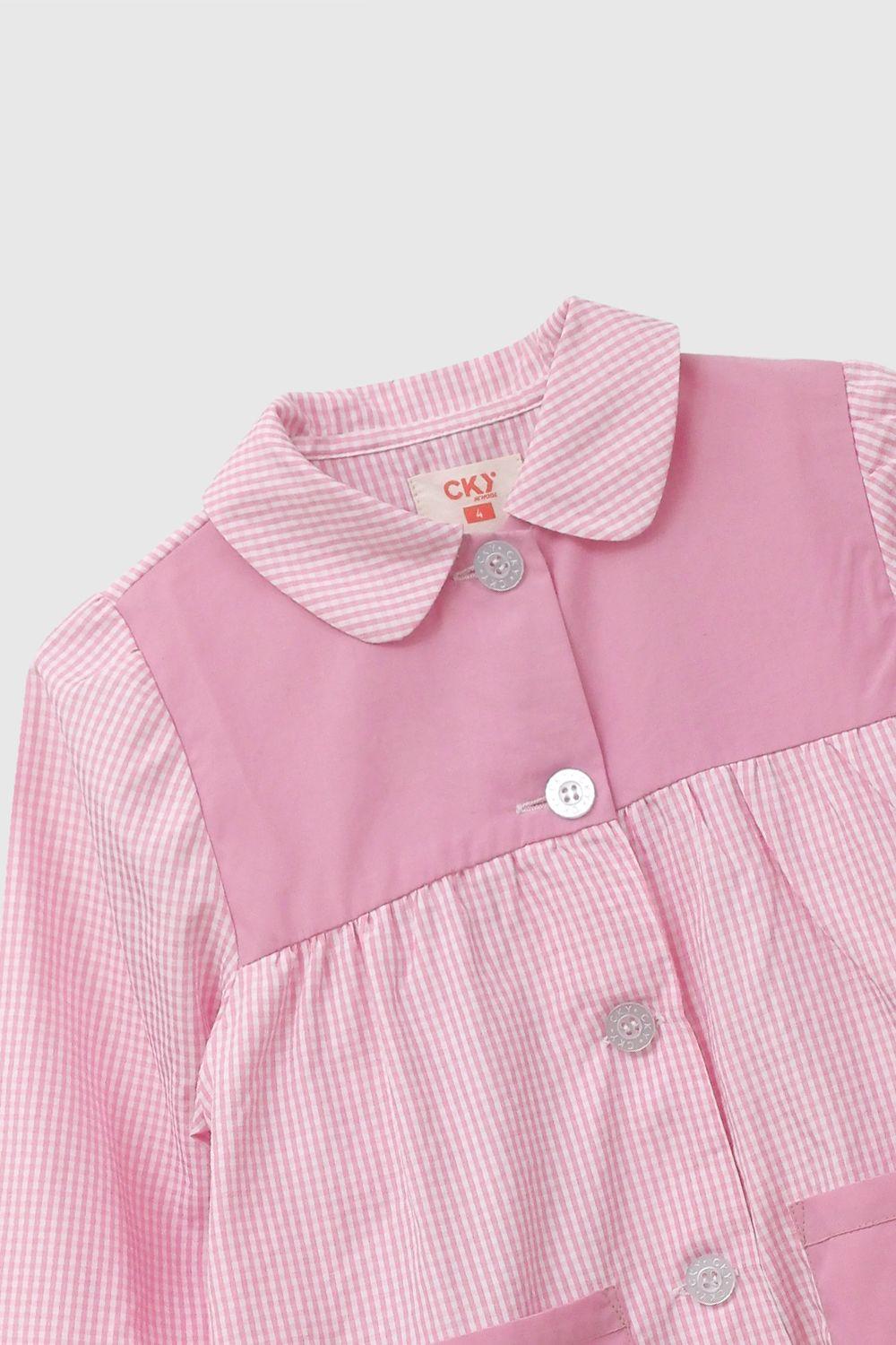 Delantal Escolar Rosado Niña 7337 Colloky-2