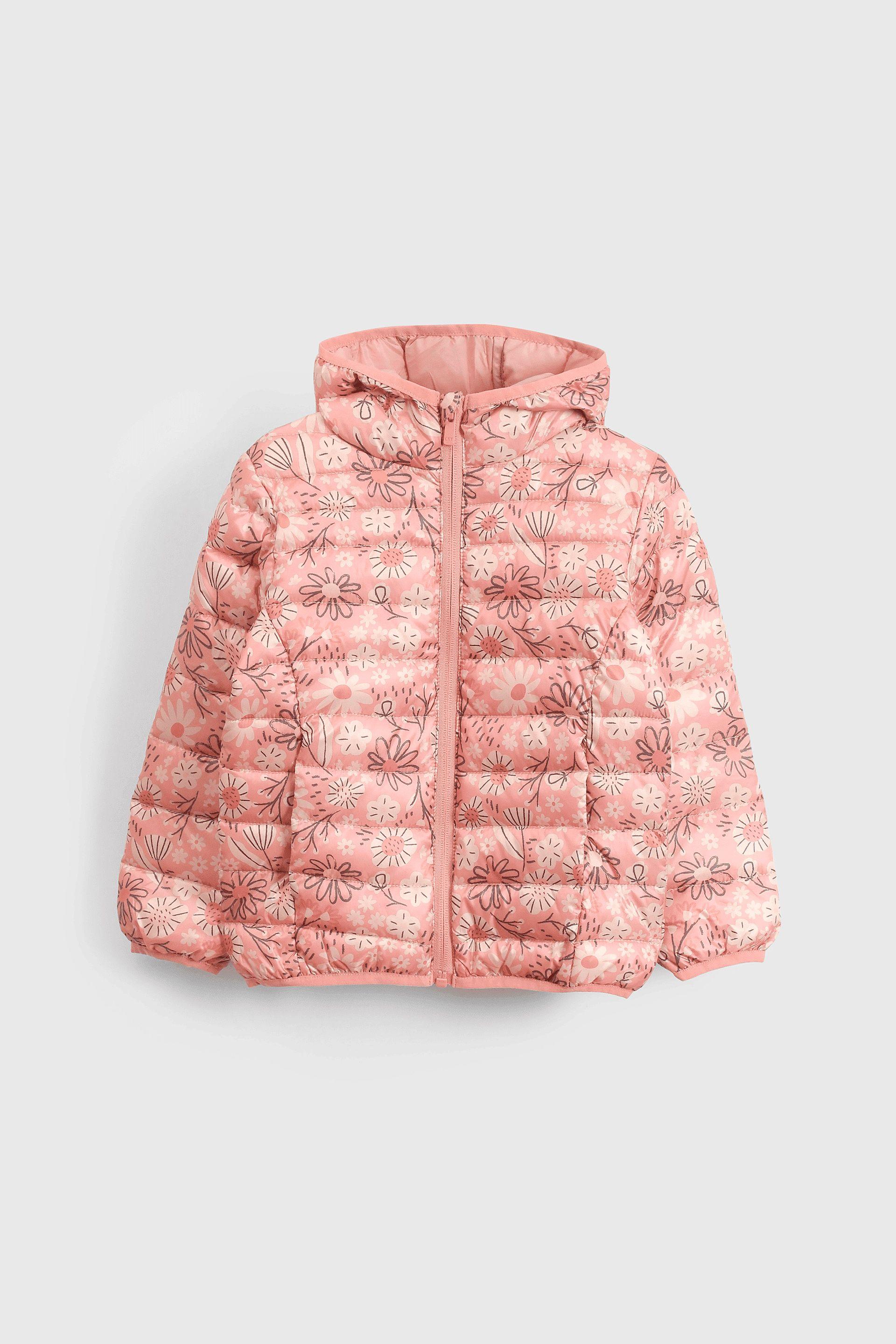 Parka Rosada Flores-0