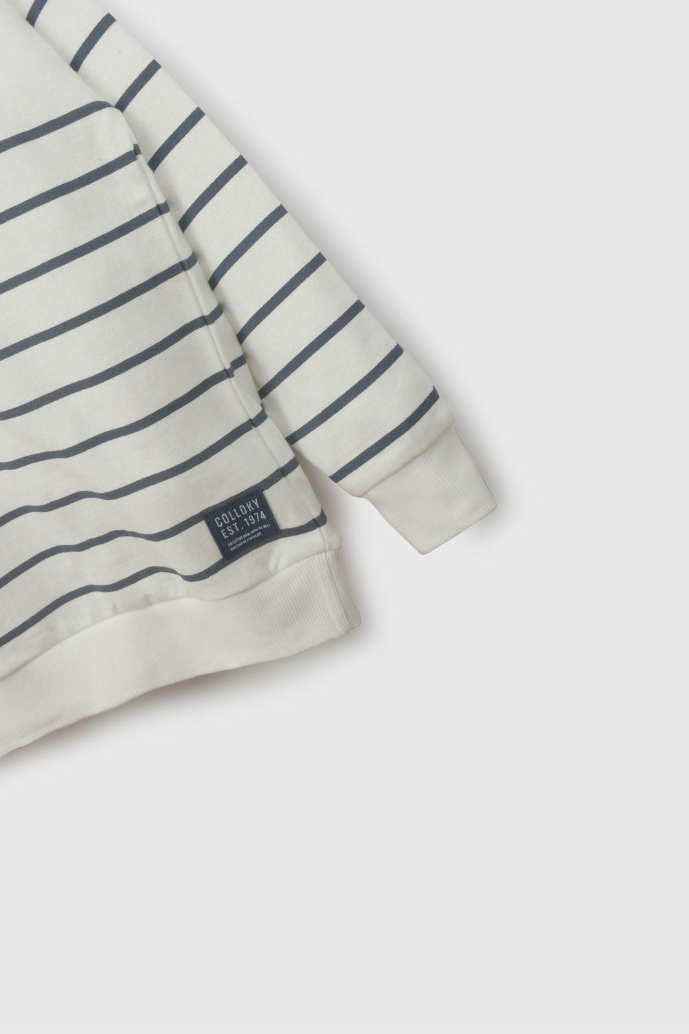 Polerón Blanco  Rayado De Niño PLPO0709V26-3