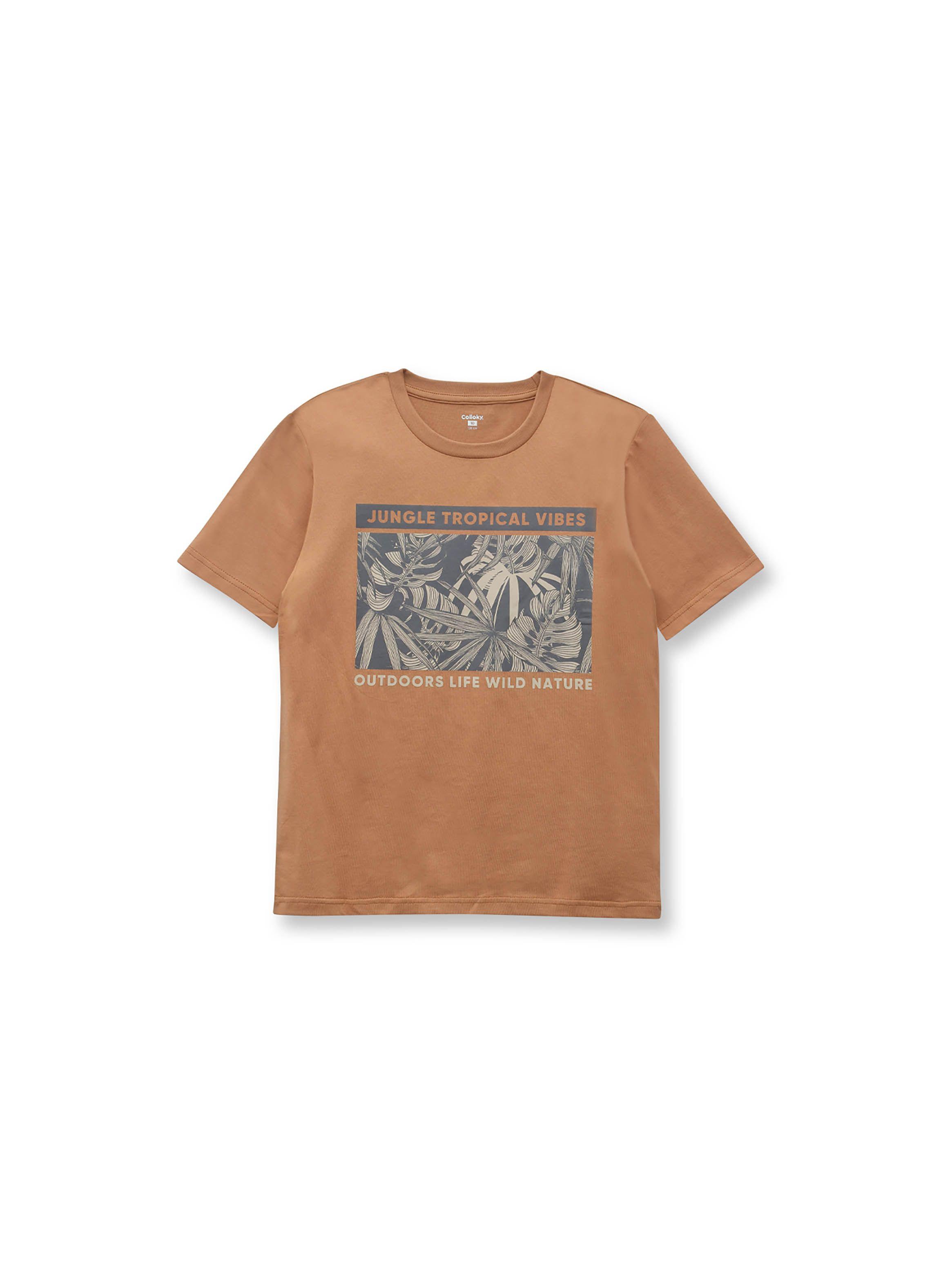Polera De Niño Tropical Café (2 A 12 Años) Colloky-0
