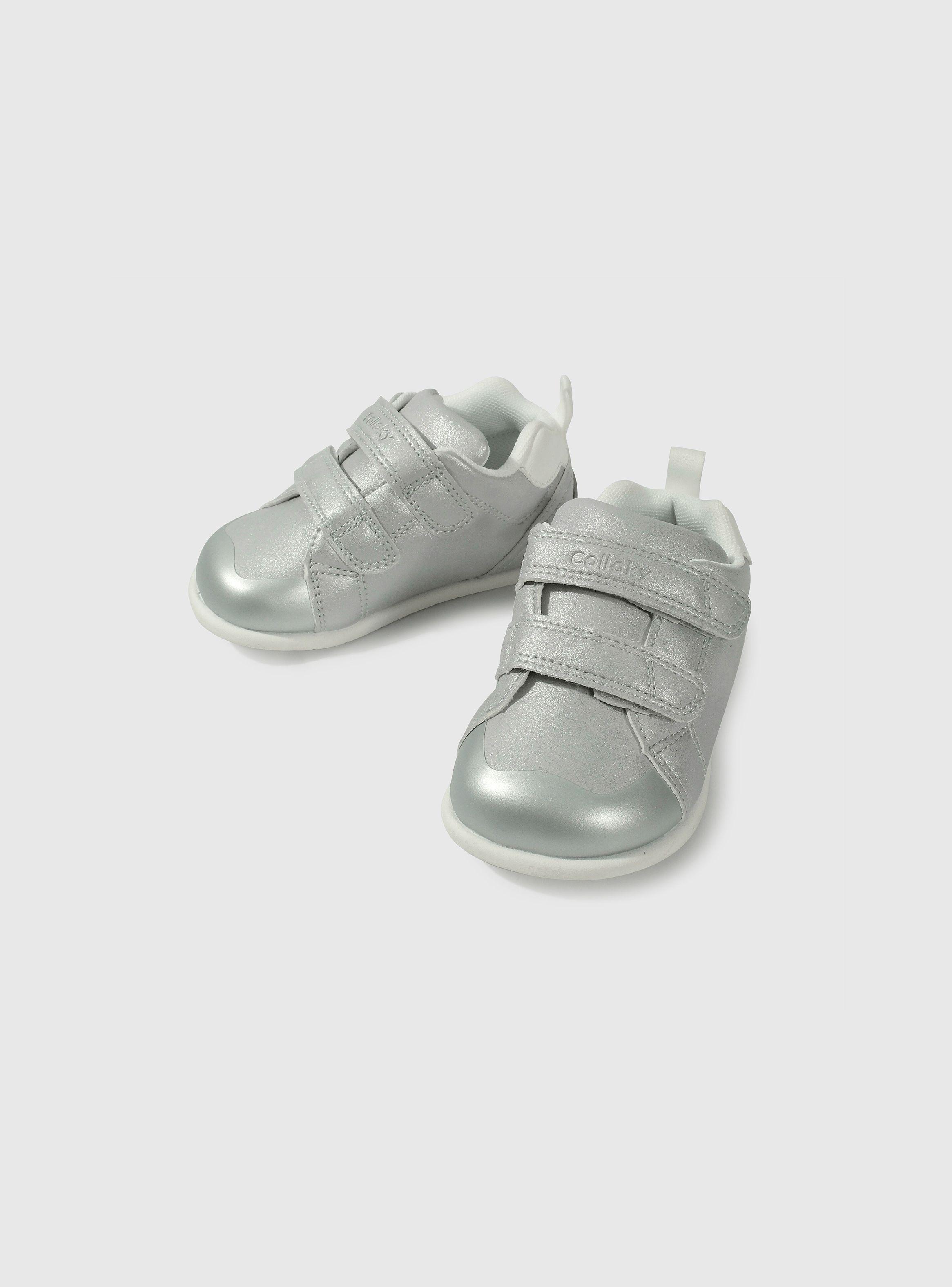 Zapatilla Niña Gris Espejado Plata 55837 Colloky-3