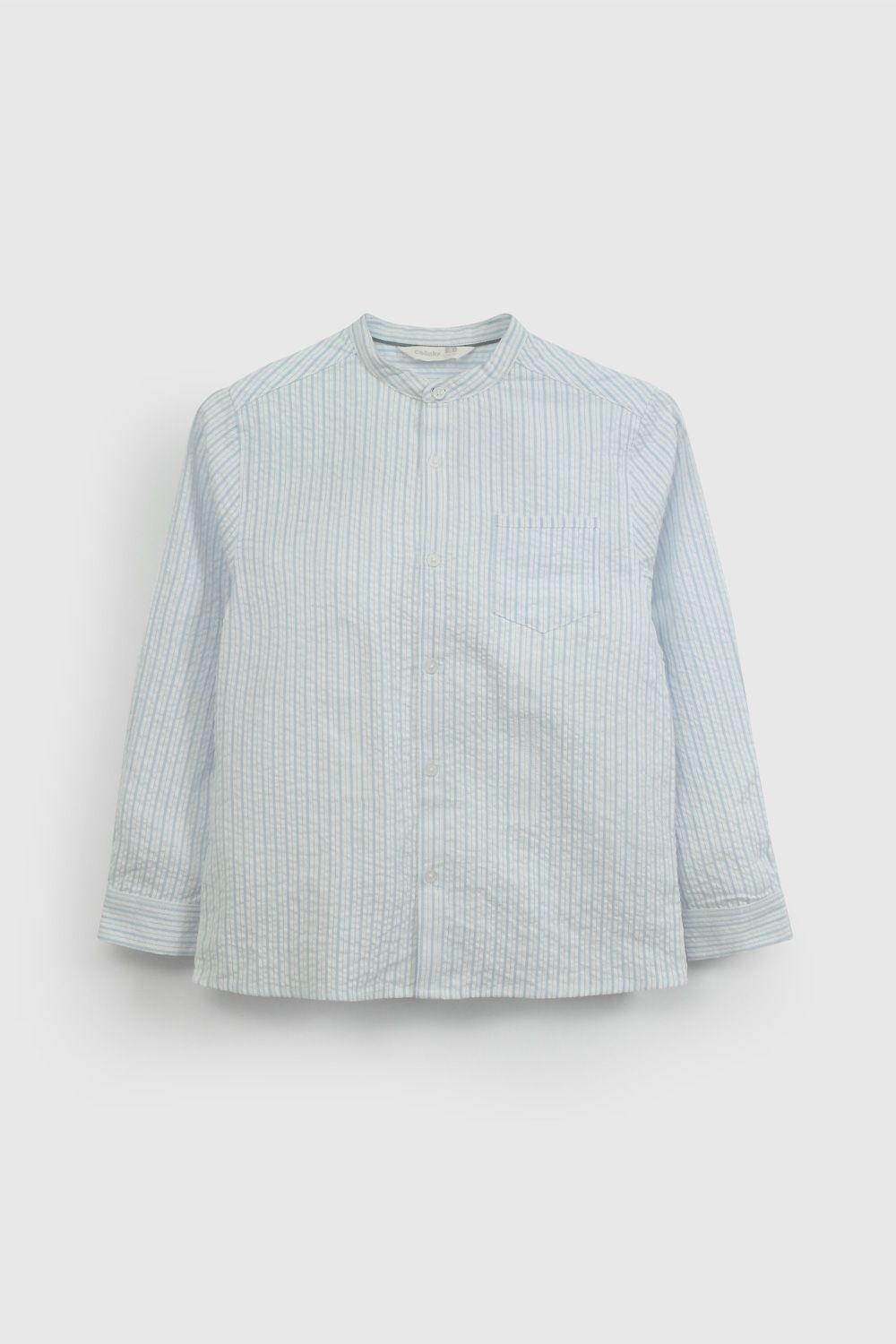 Camisa Celeste Cuello Mao De Niño CAOX0540V26-0