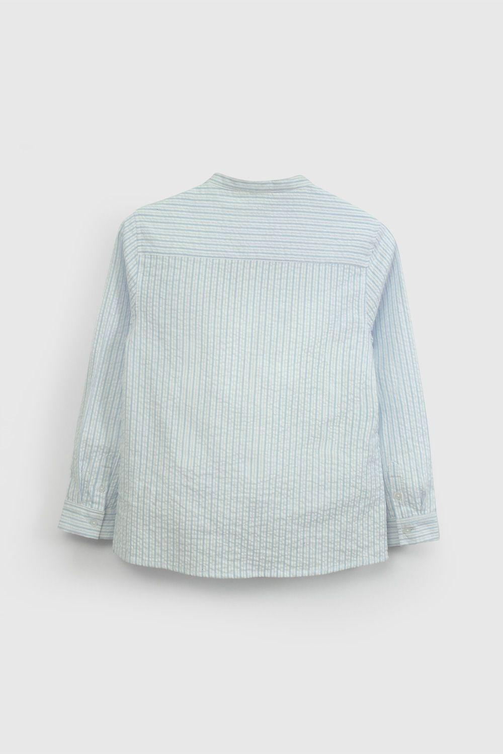Camisa Celeste Cuello Mao De Niño CAOX0540V26-1