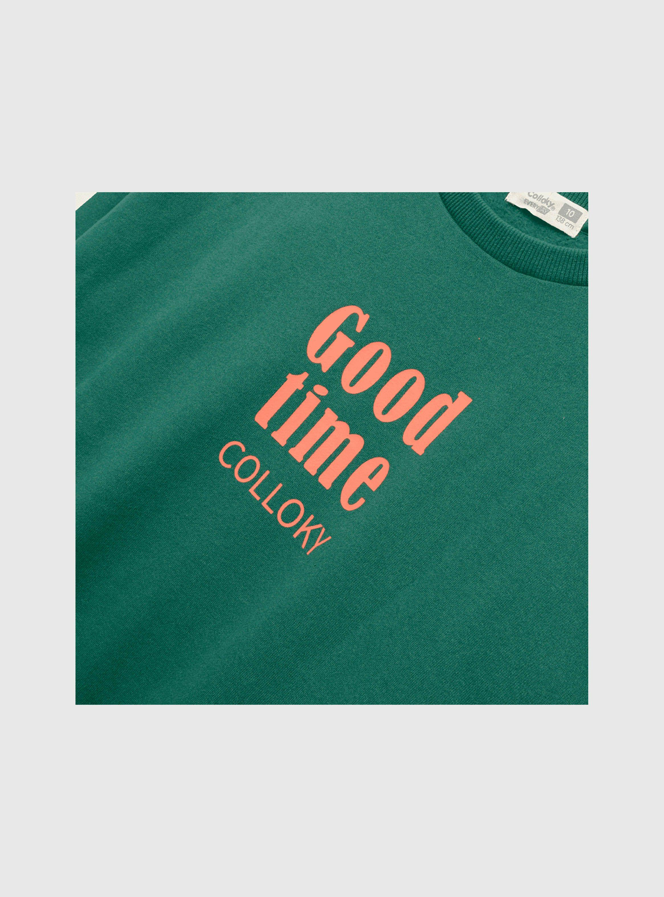 Polerón De Niño Estampado Verde (2 A 12 Años) Colloky-2