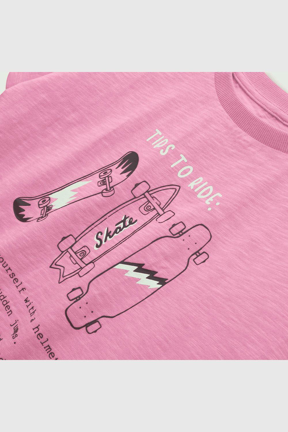 Polera de niño skate fucsia (2 a 12 años)-2