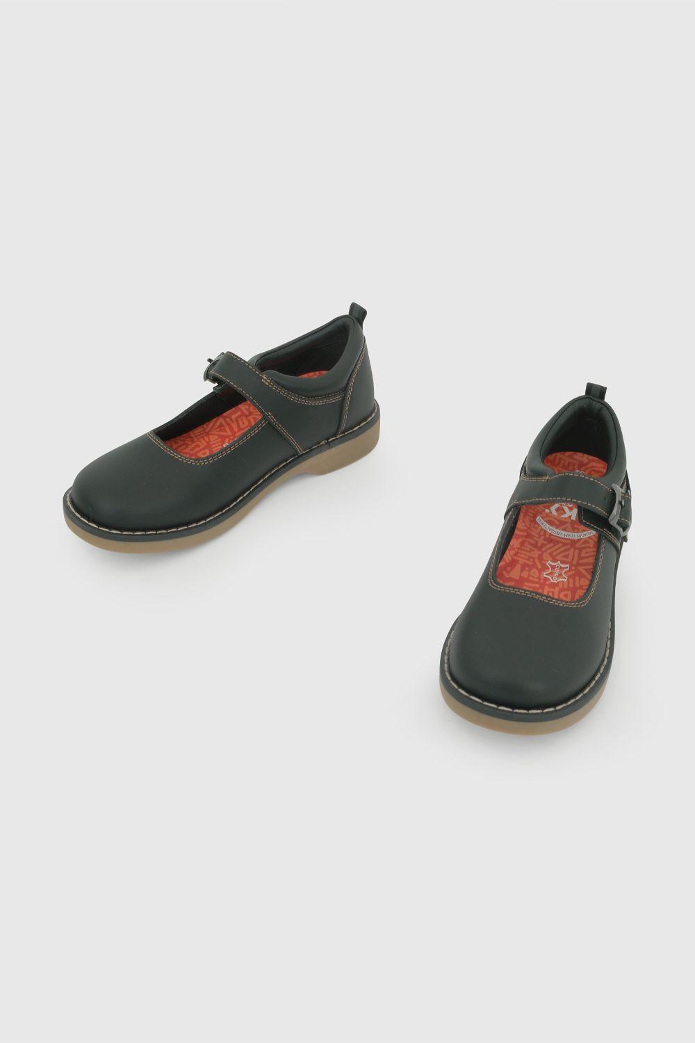 Zapato Escolar de Niña Negro con hebilla-4