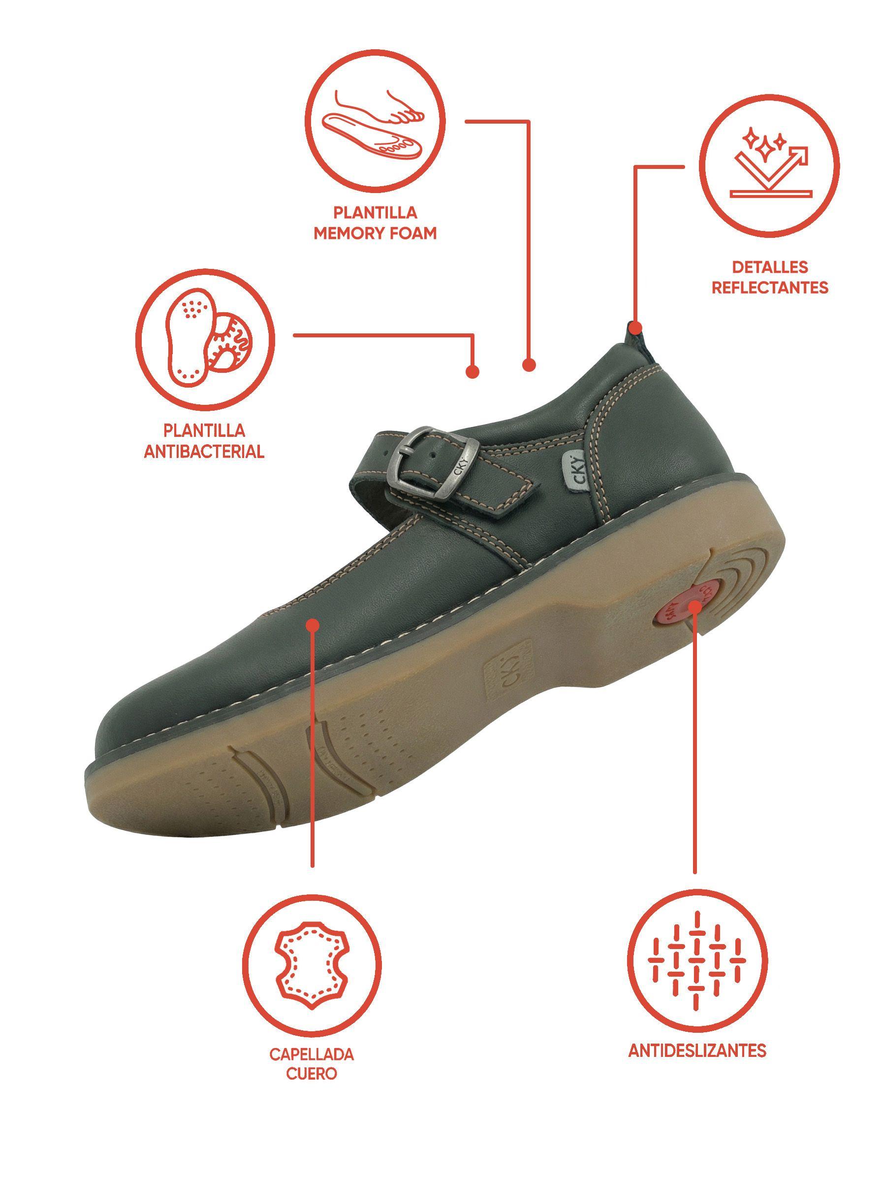 Zapato Escolar de Niña Negro con hebilla-2