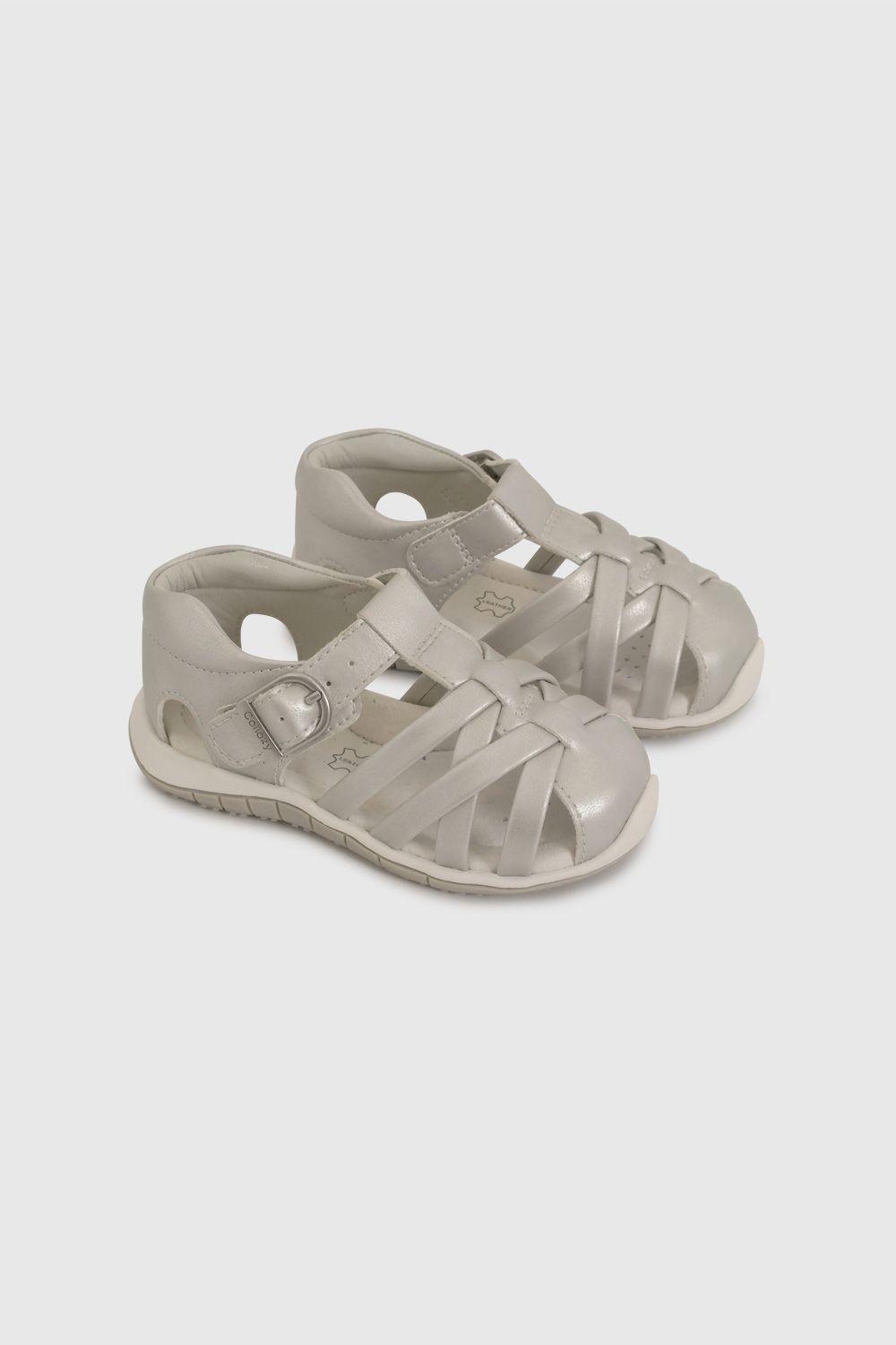 Sandalia Cangrejera Metalizada Plateada 33040208V26-0