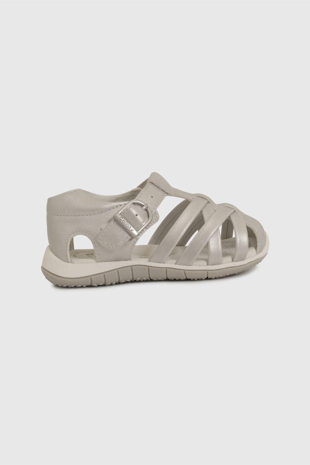 Sandalia Cangrejera Metalizada Plateada 33040208V26-1