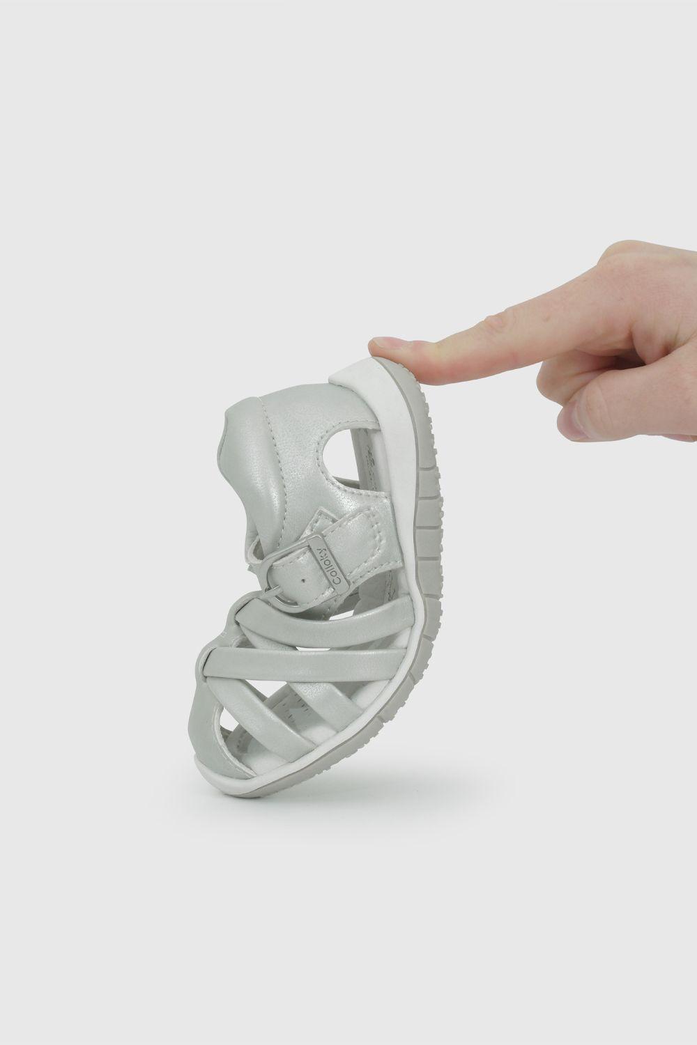 Sandalia Cangrejera Metalizada Plateada 33040208V26-5