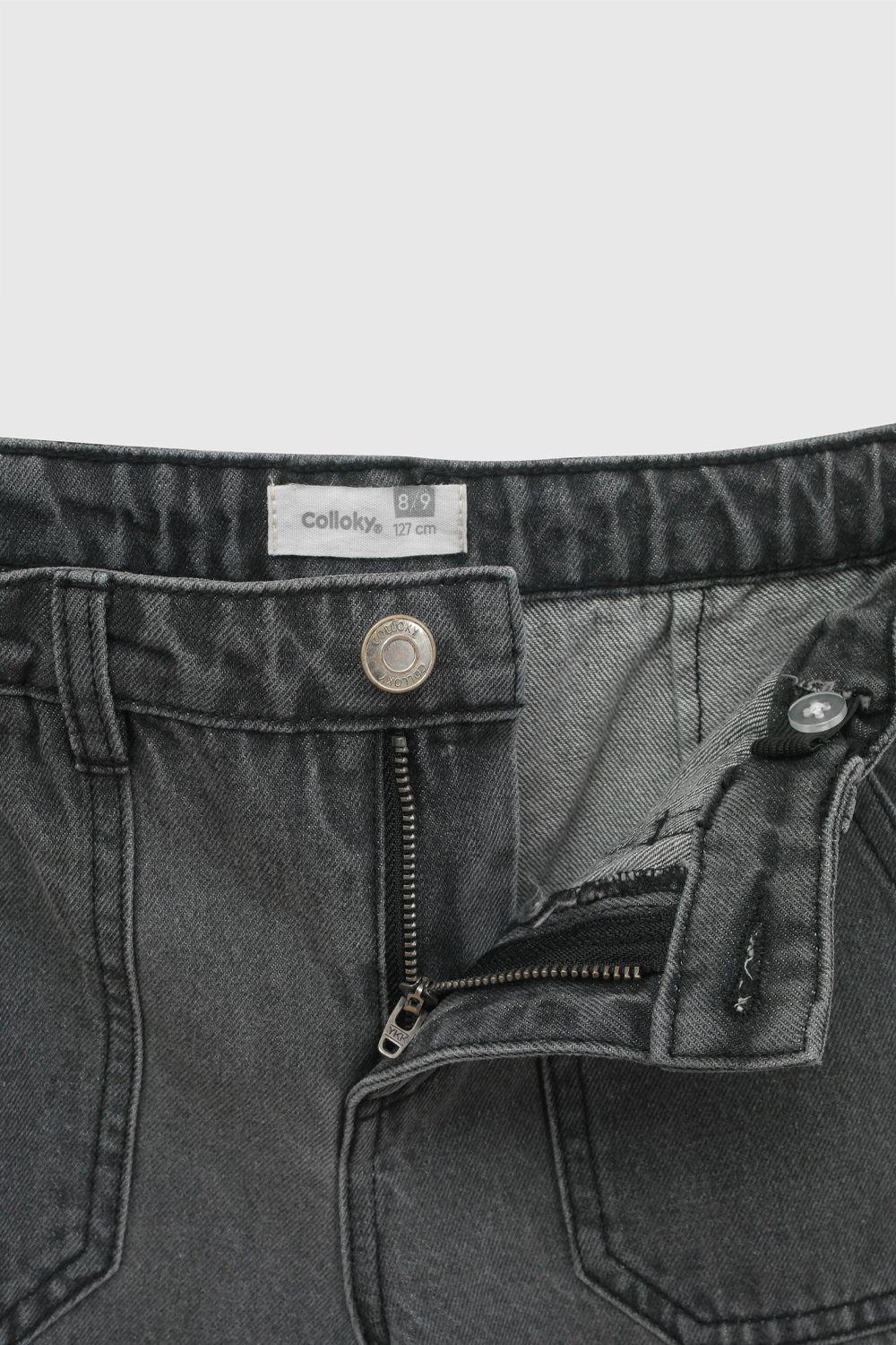 Jeans Cargo Grafito Niña 3-4A a 12-13A Colloky-3