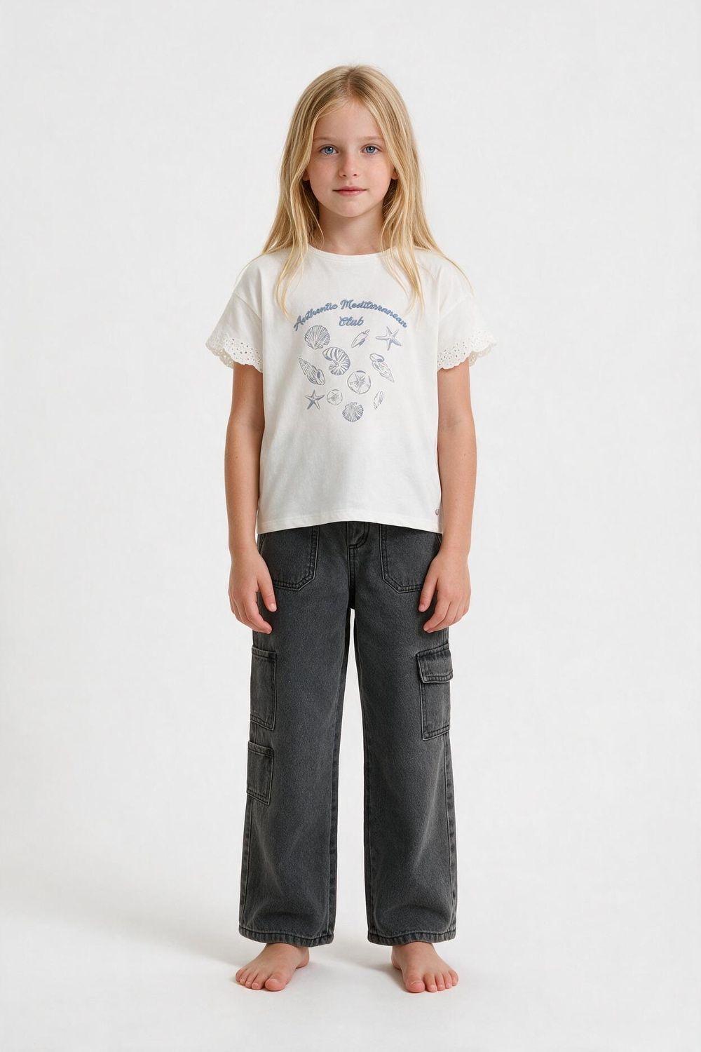 Jeans Cargo Grafito Niña 3-4A a 12-13A Colloky-1
