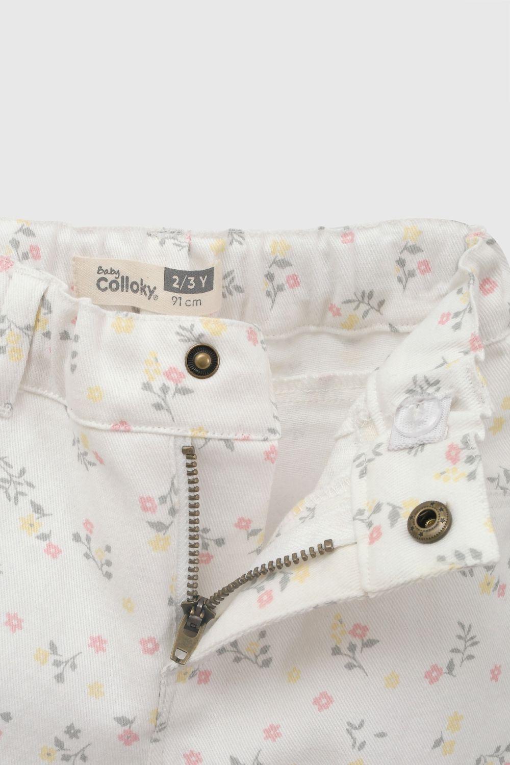 Pantalon gabardina niña crema 6-9M a 4-5A-2