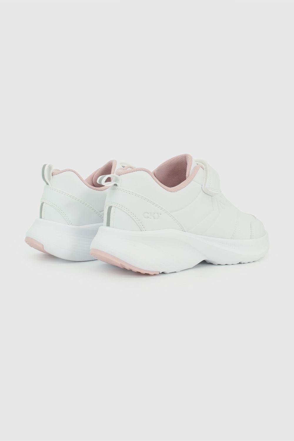 Zapato Escolar de Niña Blanco con Velcro en tallas de 23 a 29 (2 a 5 Años)-6
