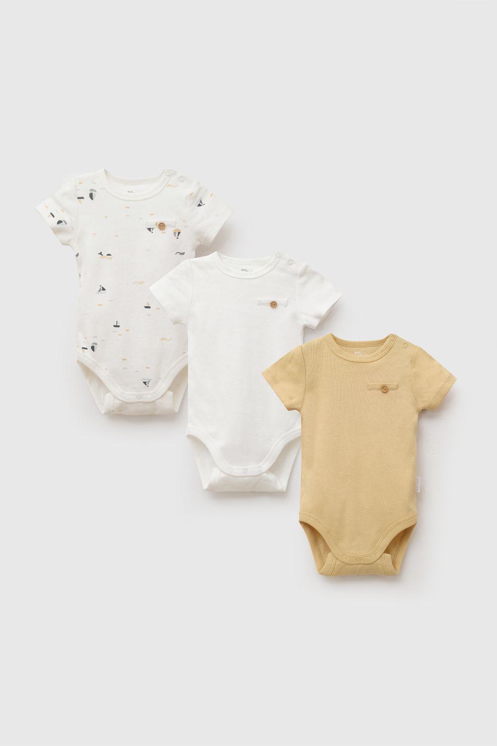 Set Body Velero Rib Naranjo Niño 0-3M a 11/2-2A Colloky-0