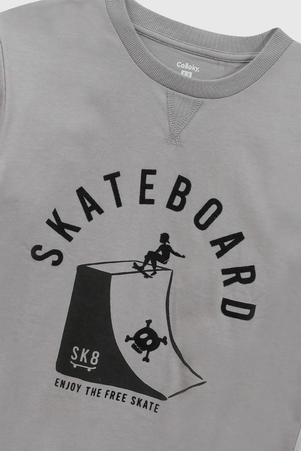Polera manga larga skateboard niño gris 3/4A a 12/13A-2