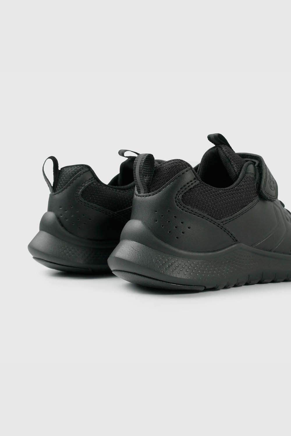 Zapatilla Escolar Negra Unisex con Velcro Junior 2898-4