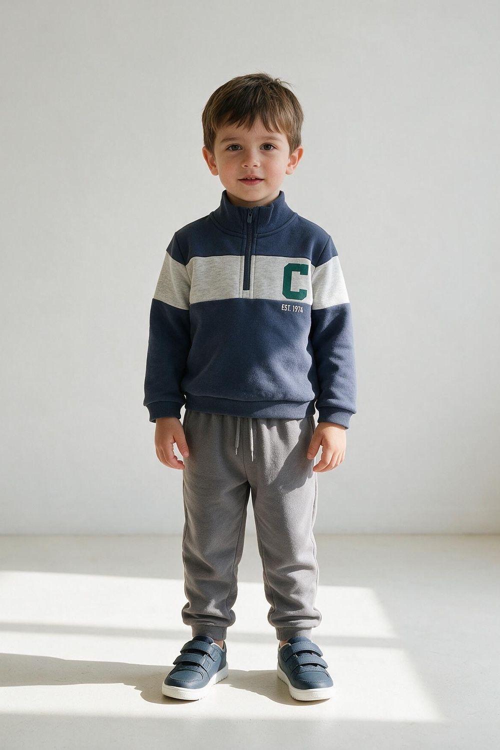 Poleron varsity niño azul 6-9M a 4-5A-1