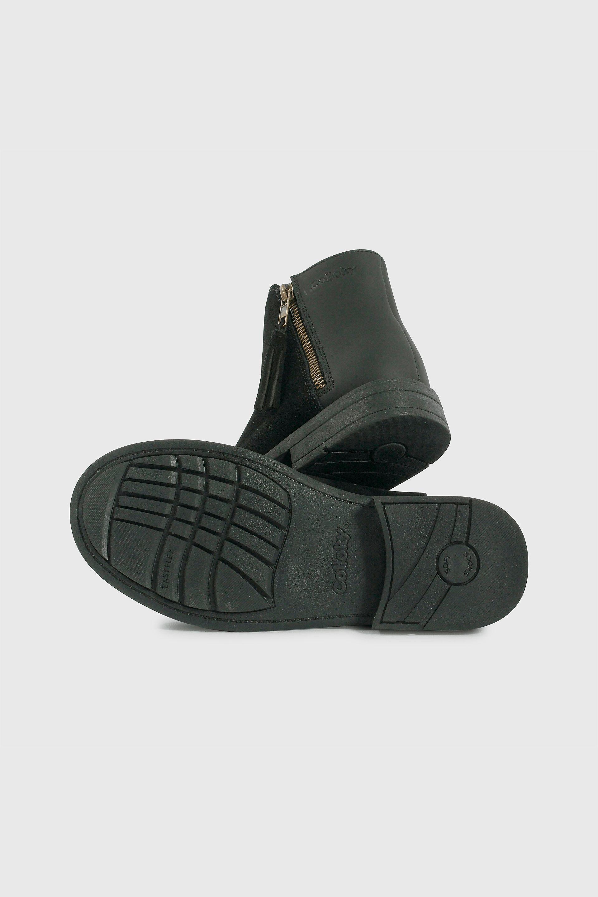 Bootie Cuero Negro-2