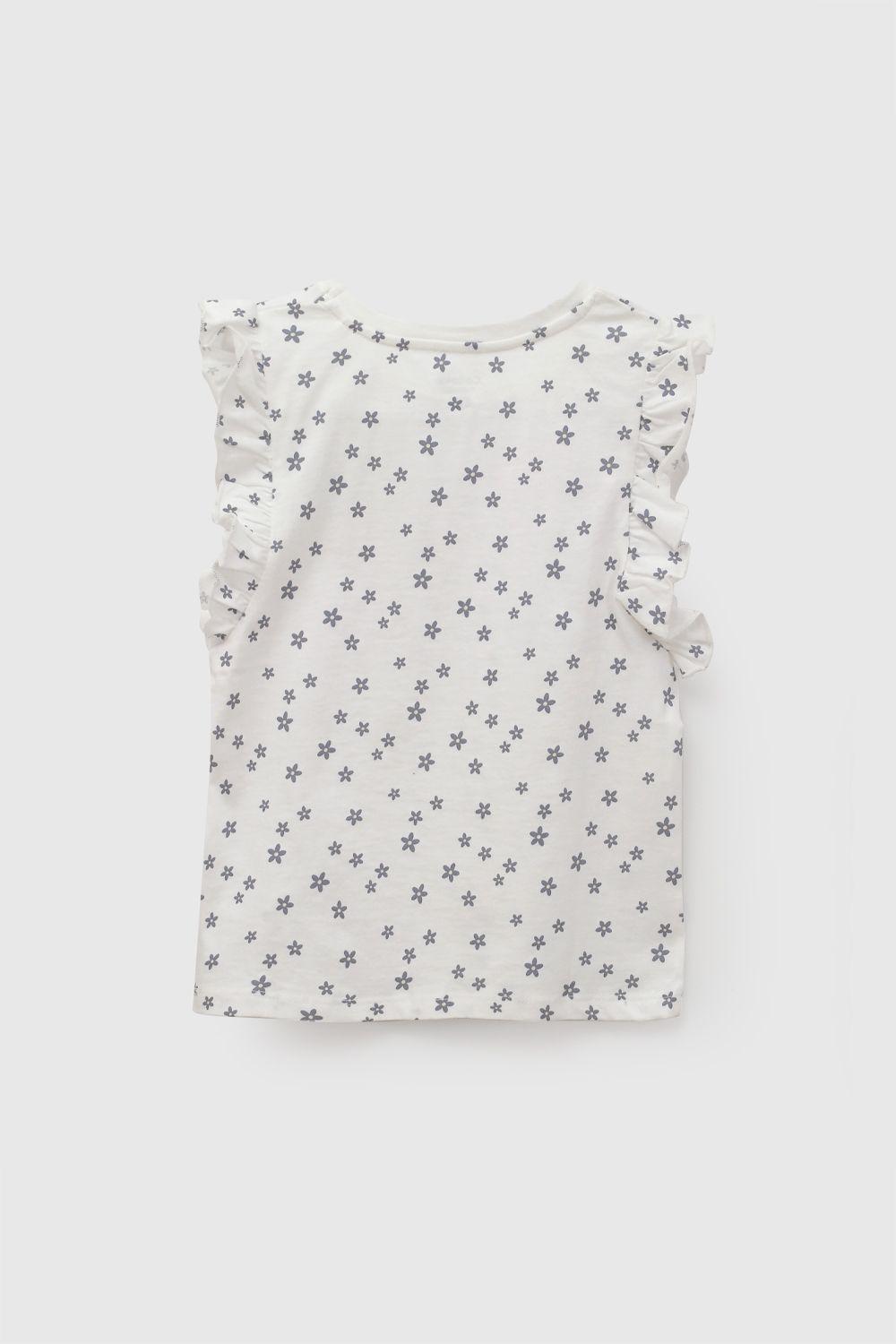 Polera manga corta jersey flores niña blanco 3-4A a 12-13A-2