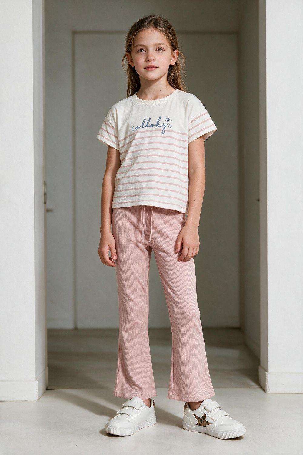 Pata Flare Rosa Viejo Niña 3-4A a 12-13A Colloky-1