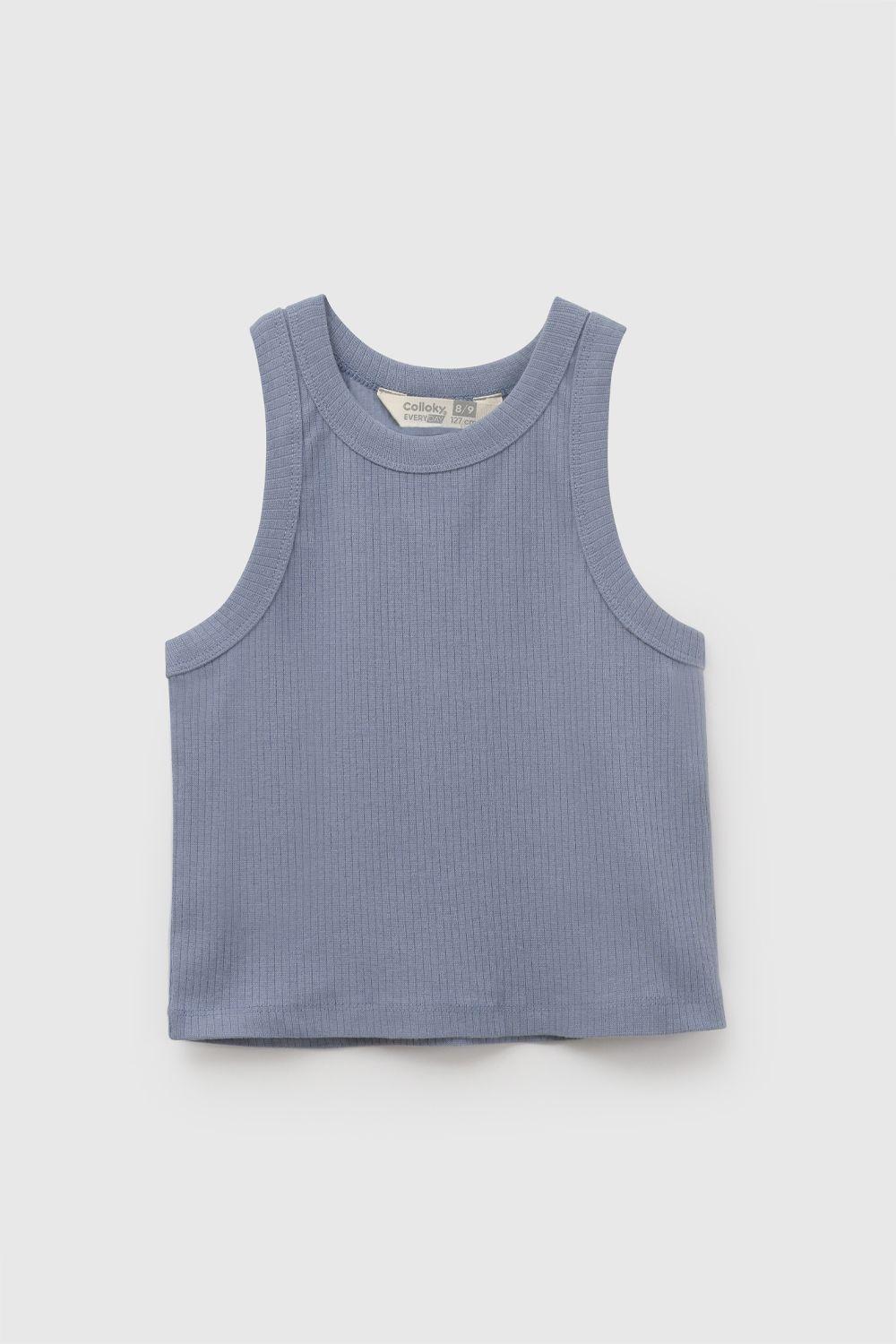 Polera Rib Celeste Niña 3-4A a 12-13A Colloky-0