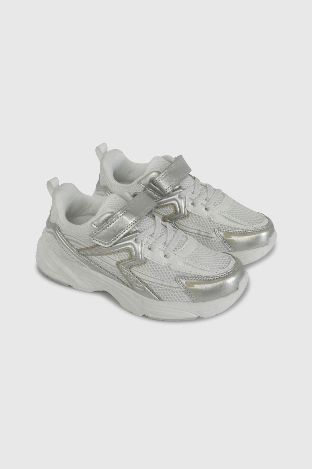 Zapatilla Urbana Blanca y Plateado 57240210V26 KID-0