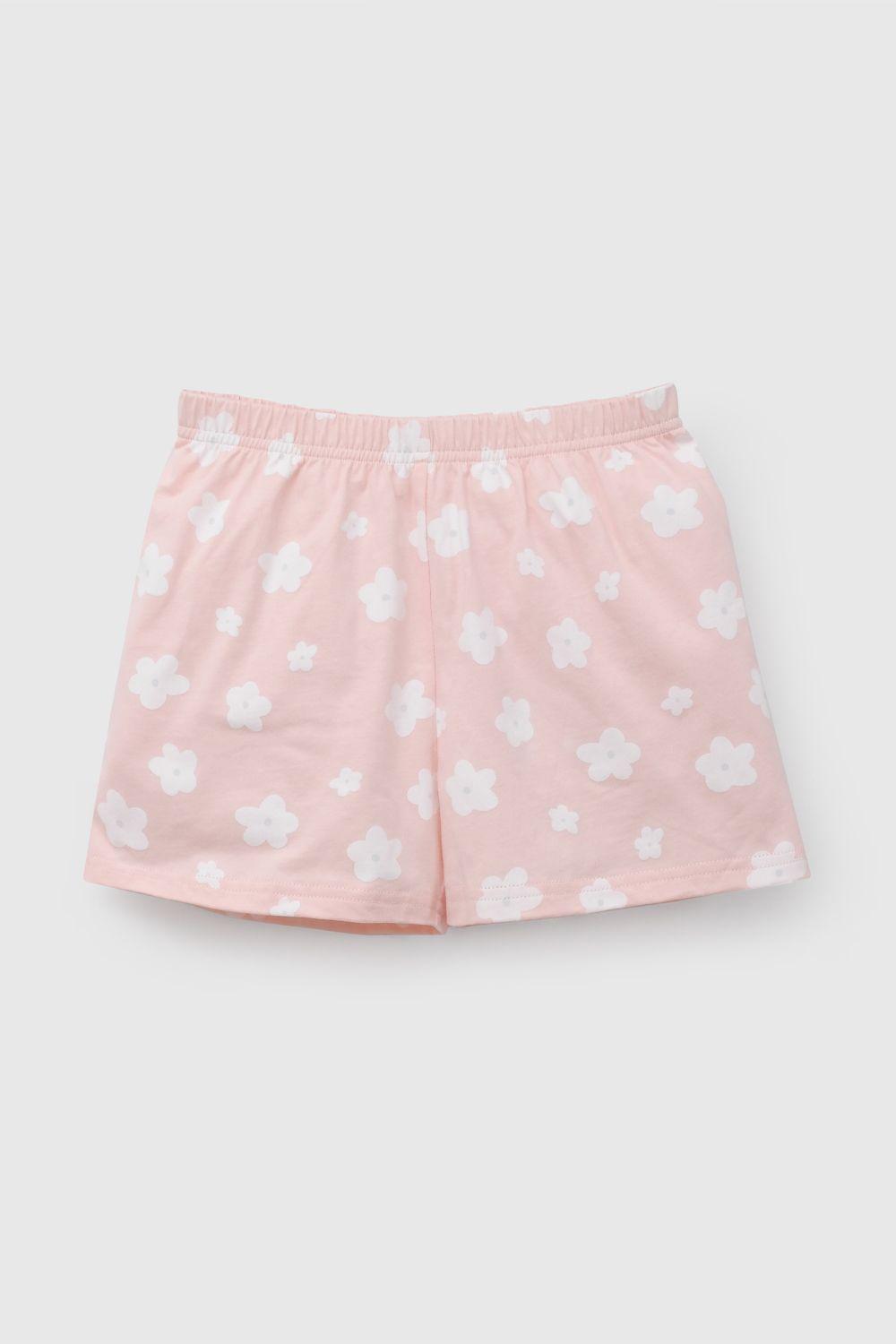 Pijama Rosado Flores De Niña PJJE1033V26-3