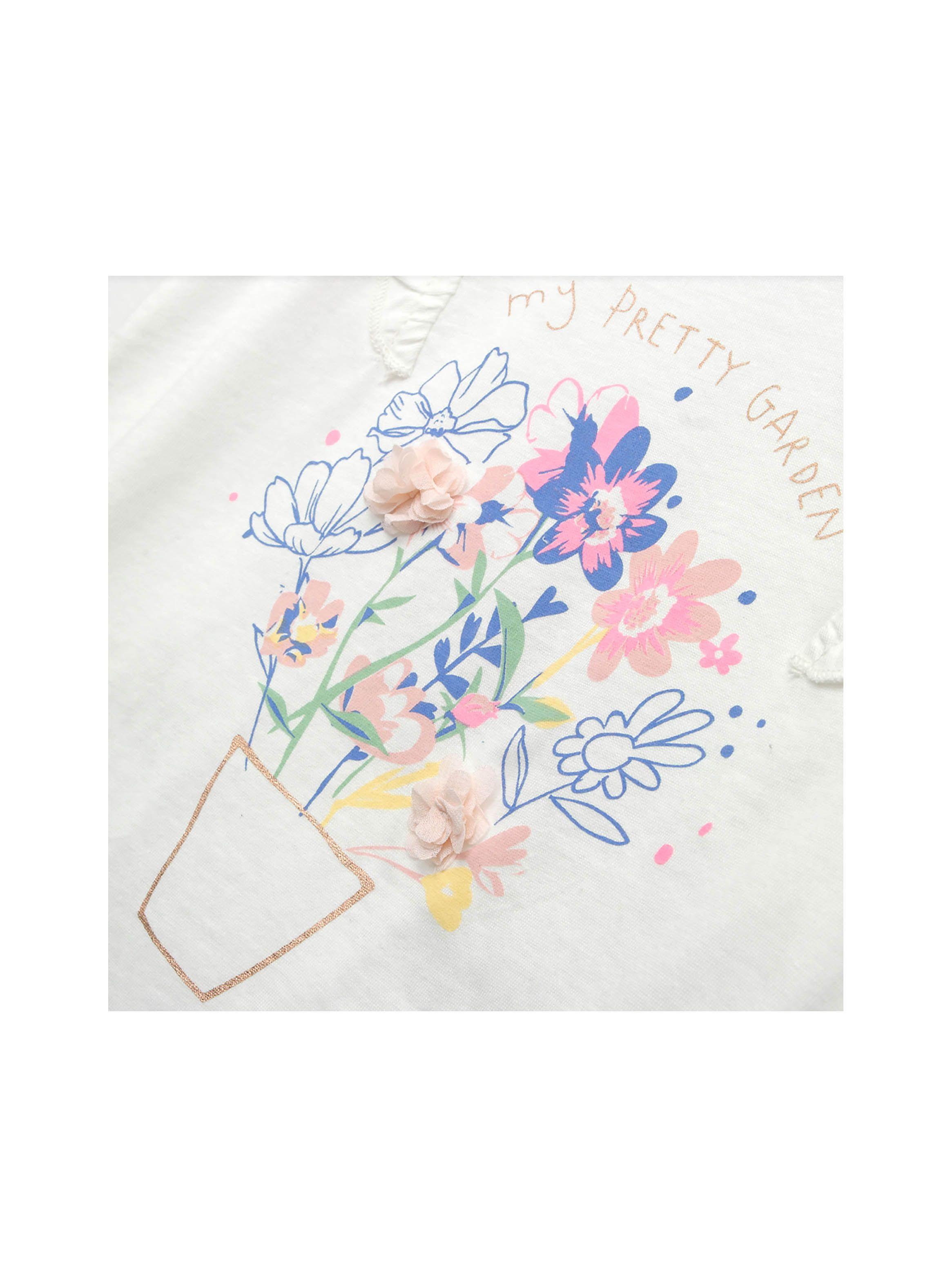 Polera De Bebés Flores Off White (3 A 36 Meses)-2