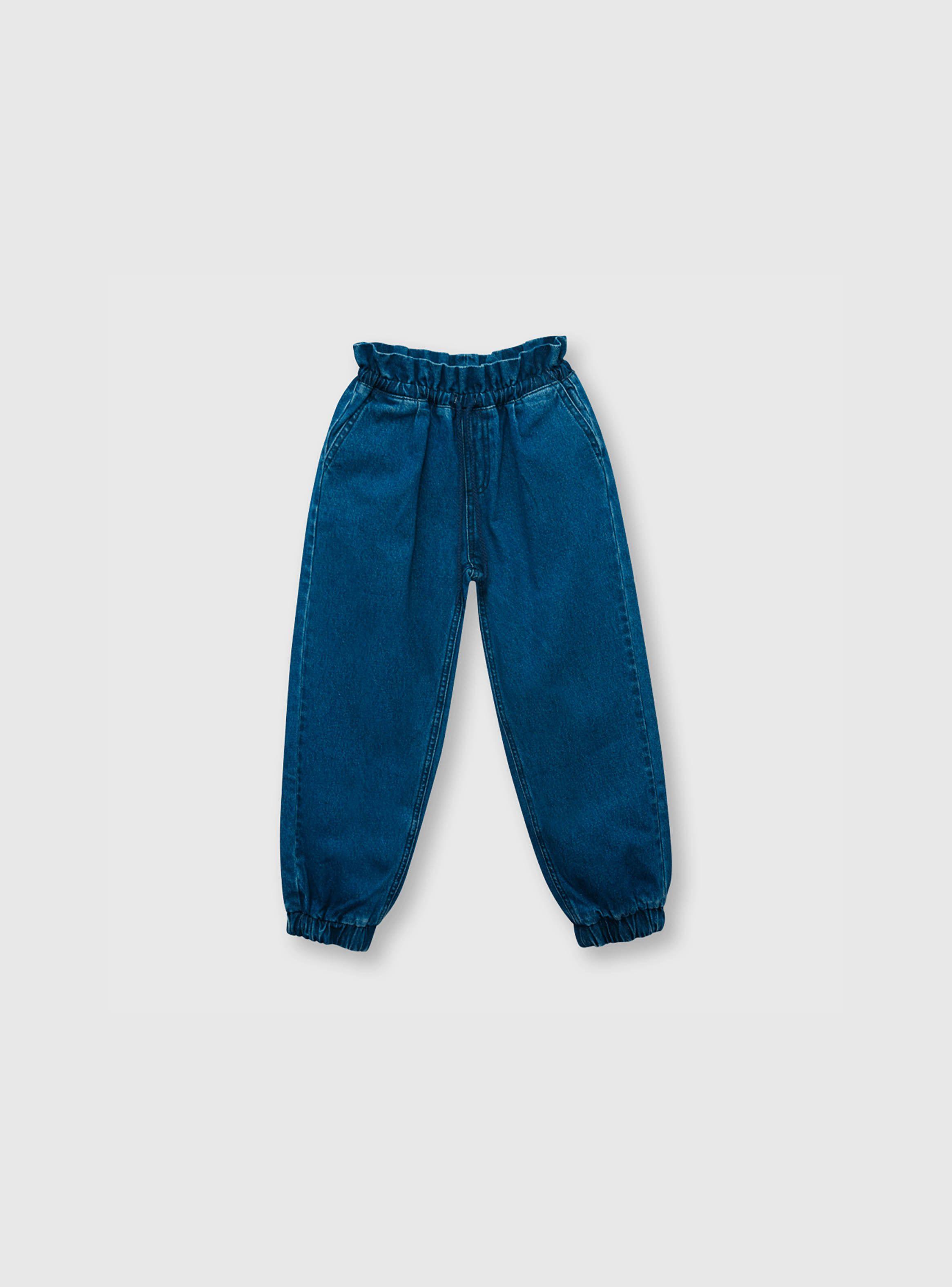 Jeans De Niña Jogger Azul (2 A 12 Años) Colloky-0