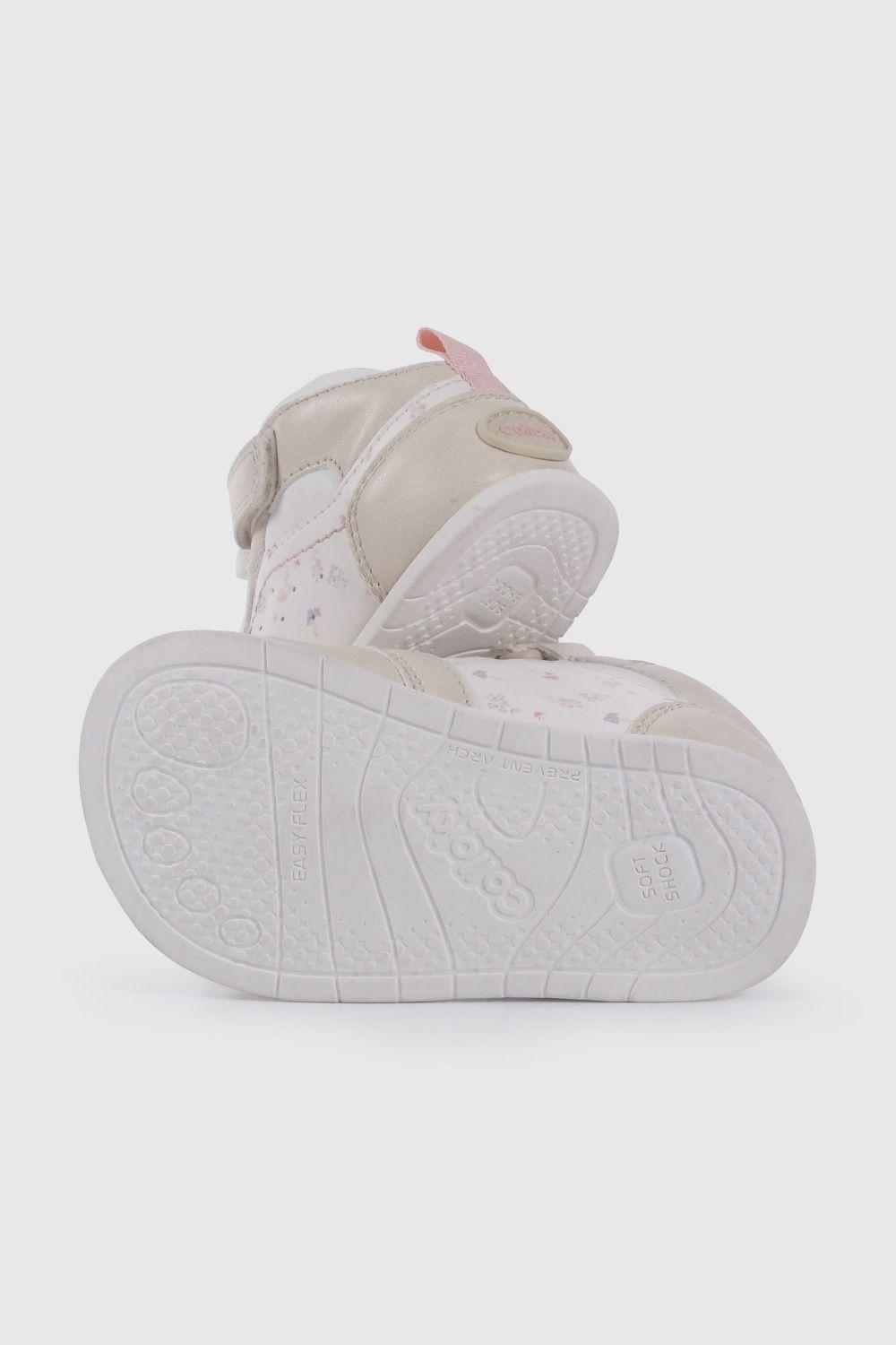 Zapatilla Urbana Beige Con Flores Caña Media  37000298V26-2