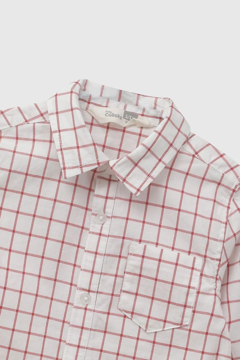 Camisa Popelina Rojo Niño 6-9M a 4-5A Colloky-2