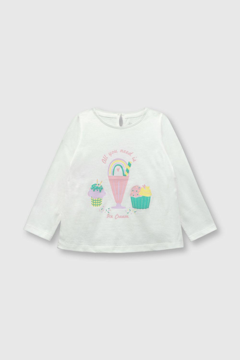 Polera de bebé niña helado off white (3 a 36 meses)-0