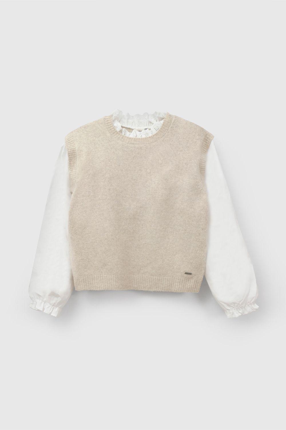 Sweater Beige Niña 7523 Colloky-0