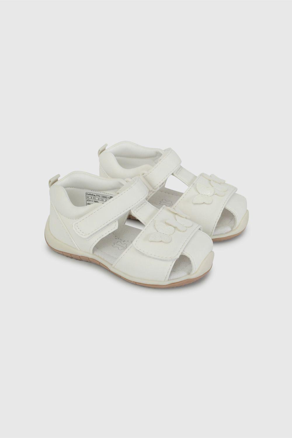 Sandalia Blanca Aplicación Mariposas 33000210V26-0