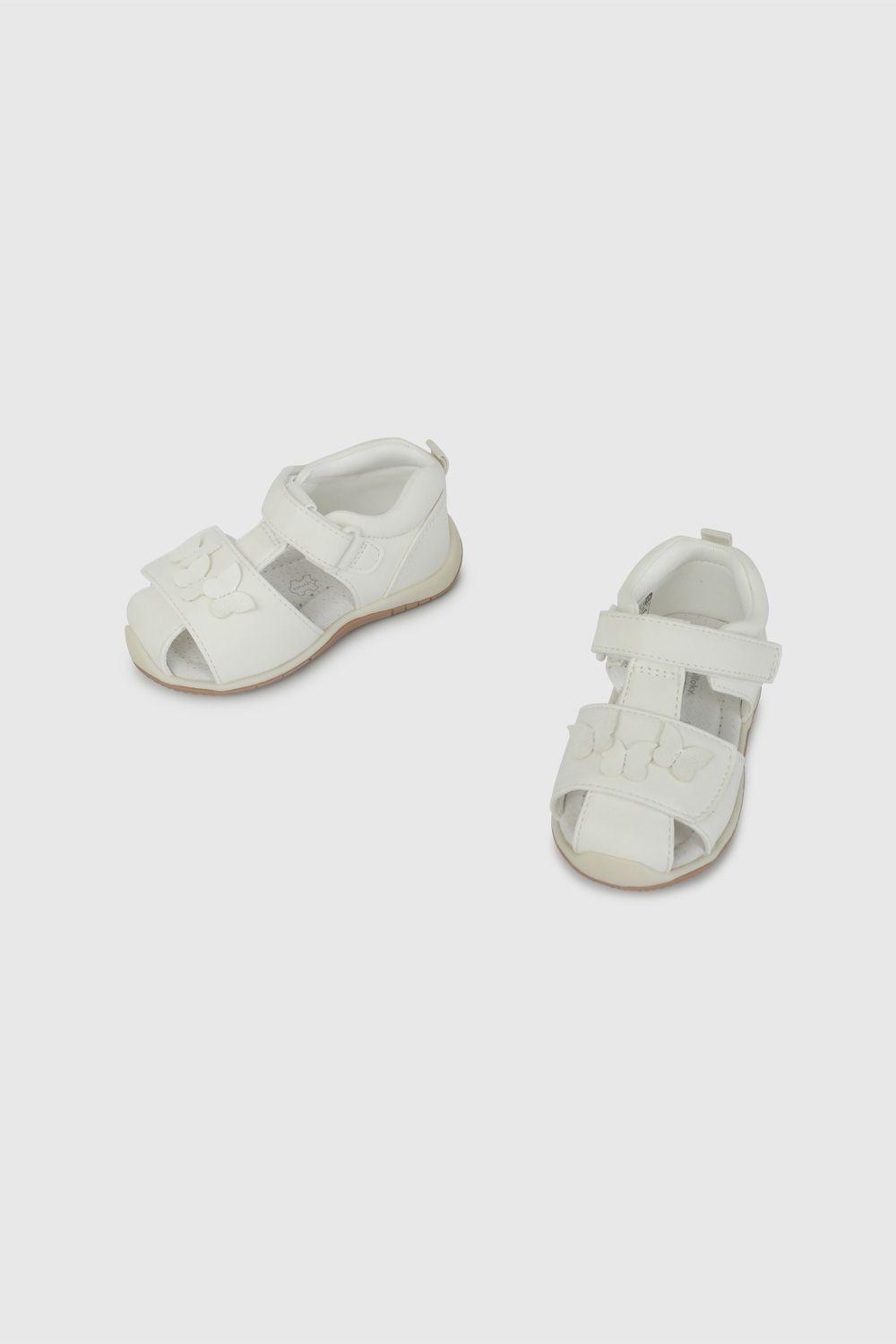 Sandalia Blanca Aplicación Mariposas 33000210V26-3