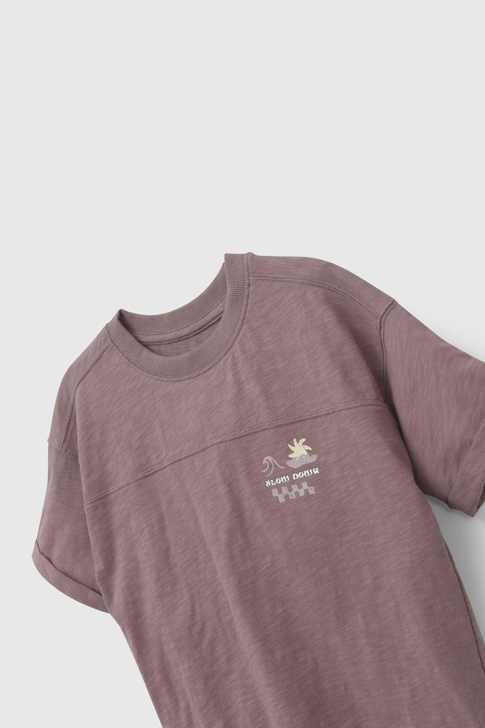 Polera Morada Estampado En La Espalda De Niño POJE2716V26-2