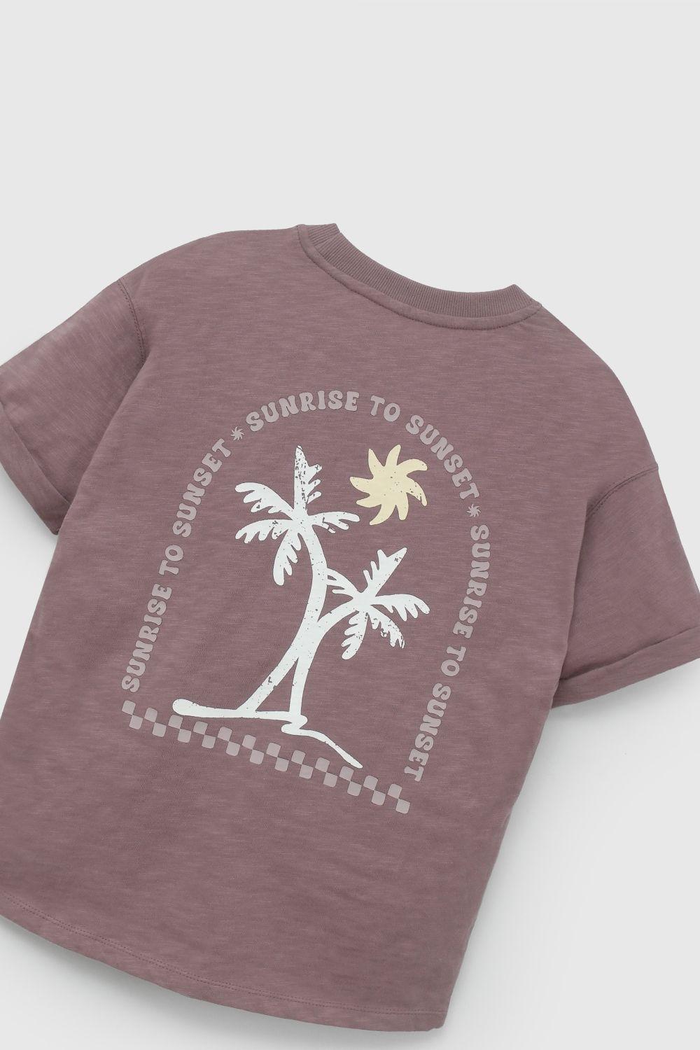 Polera Morada Estampado En La Espalda De Niño POJE2716V26-3