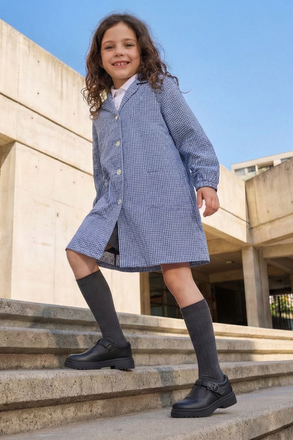 Delantal Escolar Azul Niña 7315 Colloky-1