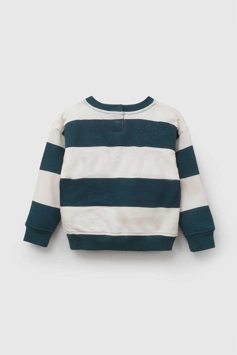 Poleron Rayas Verde Niño 6-9M a 4-5A Colloky-2