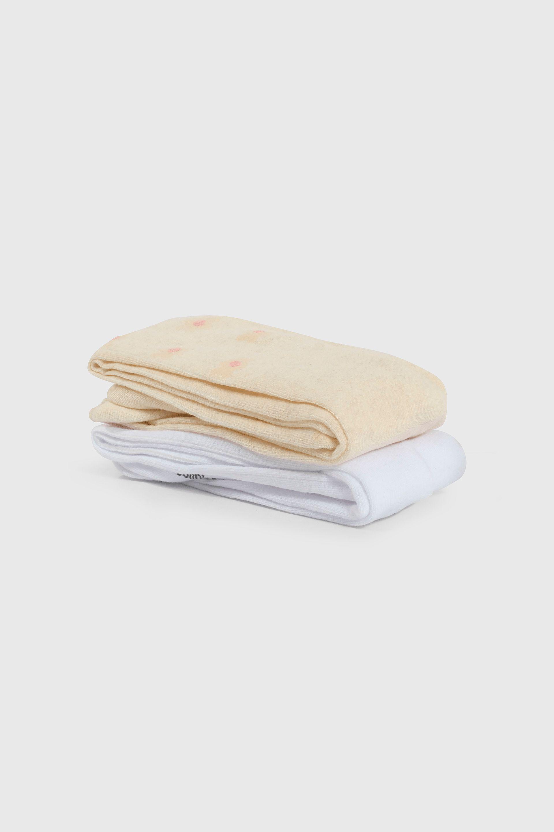 Pack 2 Pantys Flores y Rib Gris y Blanco-1