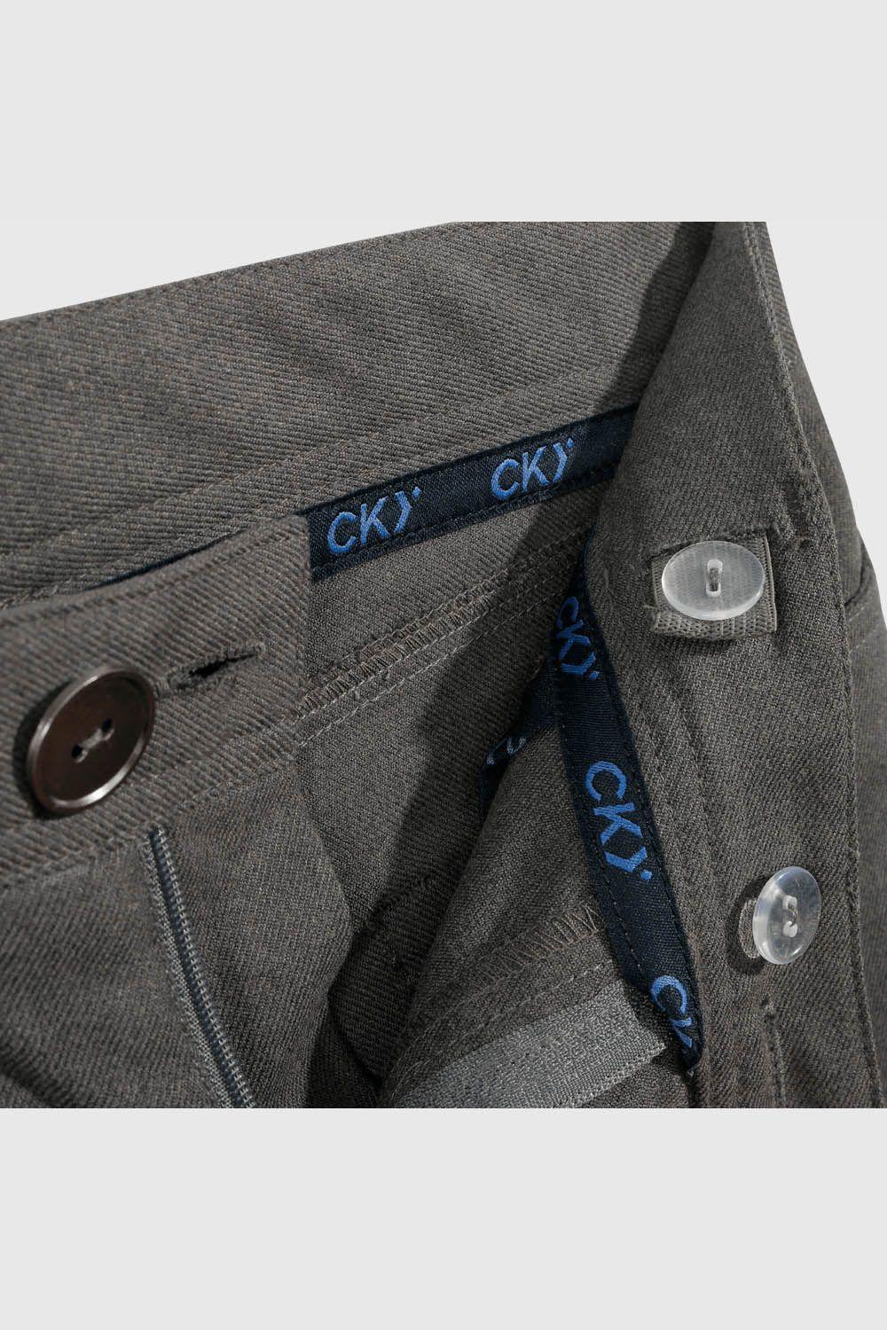 Pantalón Escolar Clásico Gris Cintura Elasticada y Ajuste Interior-2