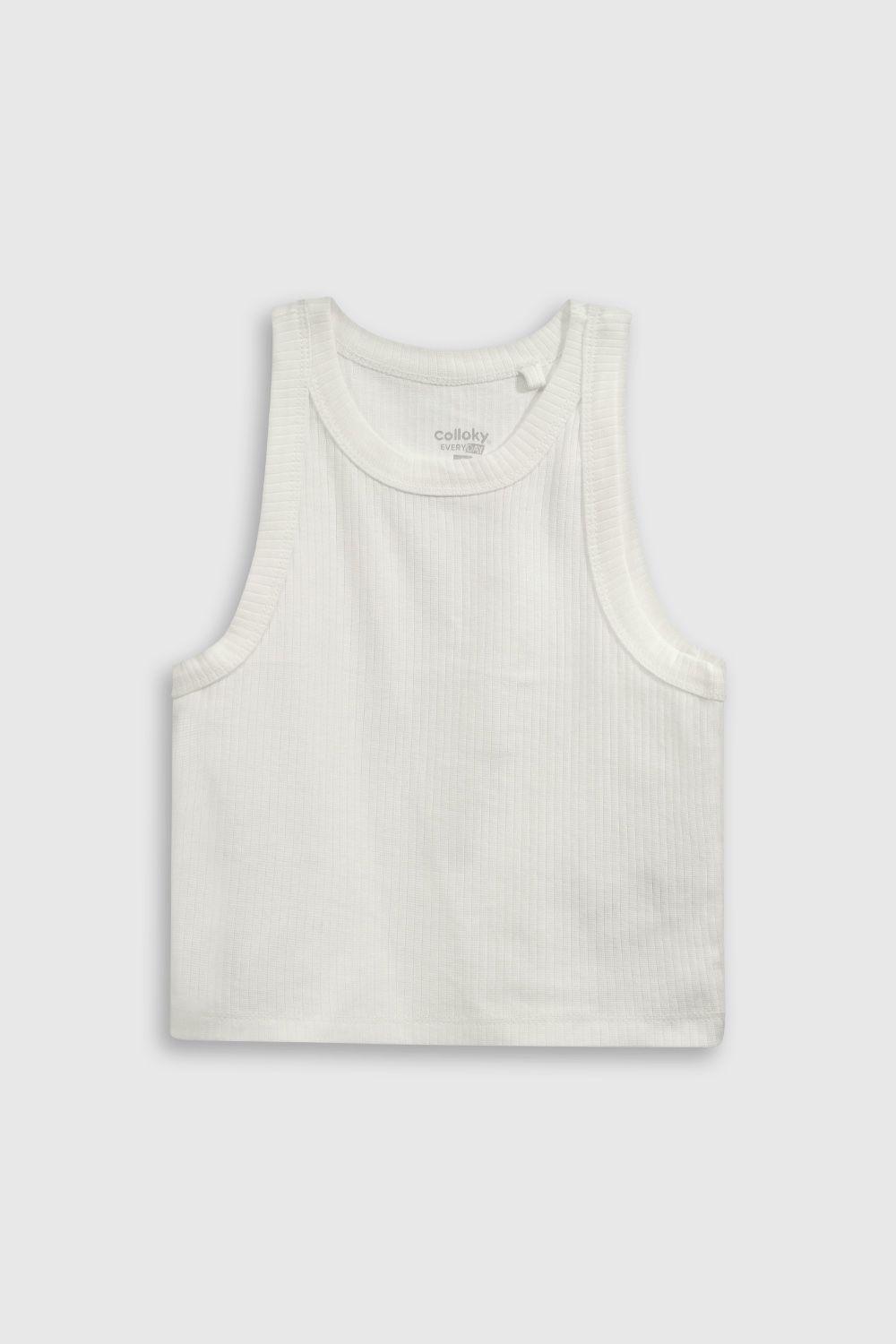 Polera Rib Blanca-0