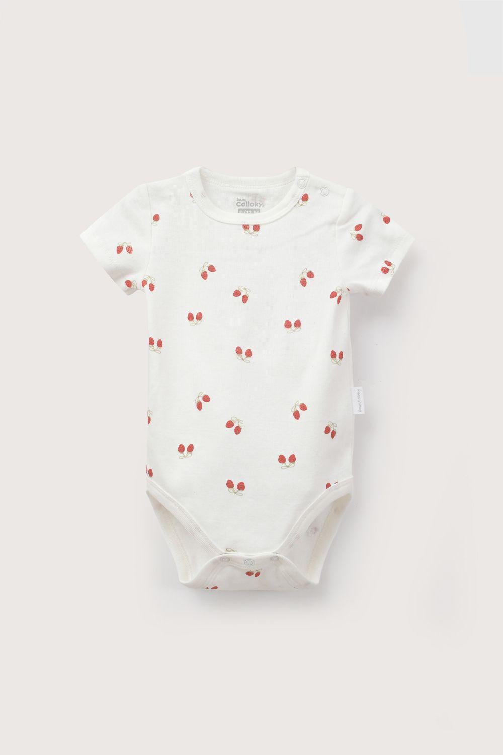 Set Body Frutillas Rib Rojo Niña 0-3M a 11/2-2A Colloky-2