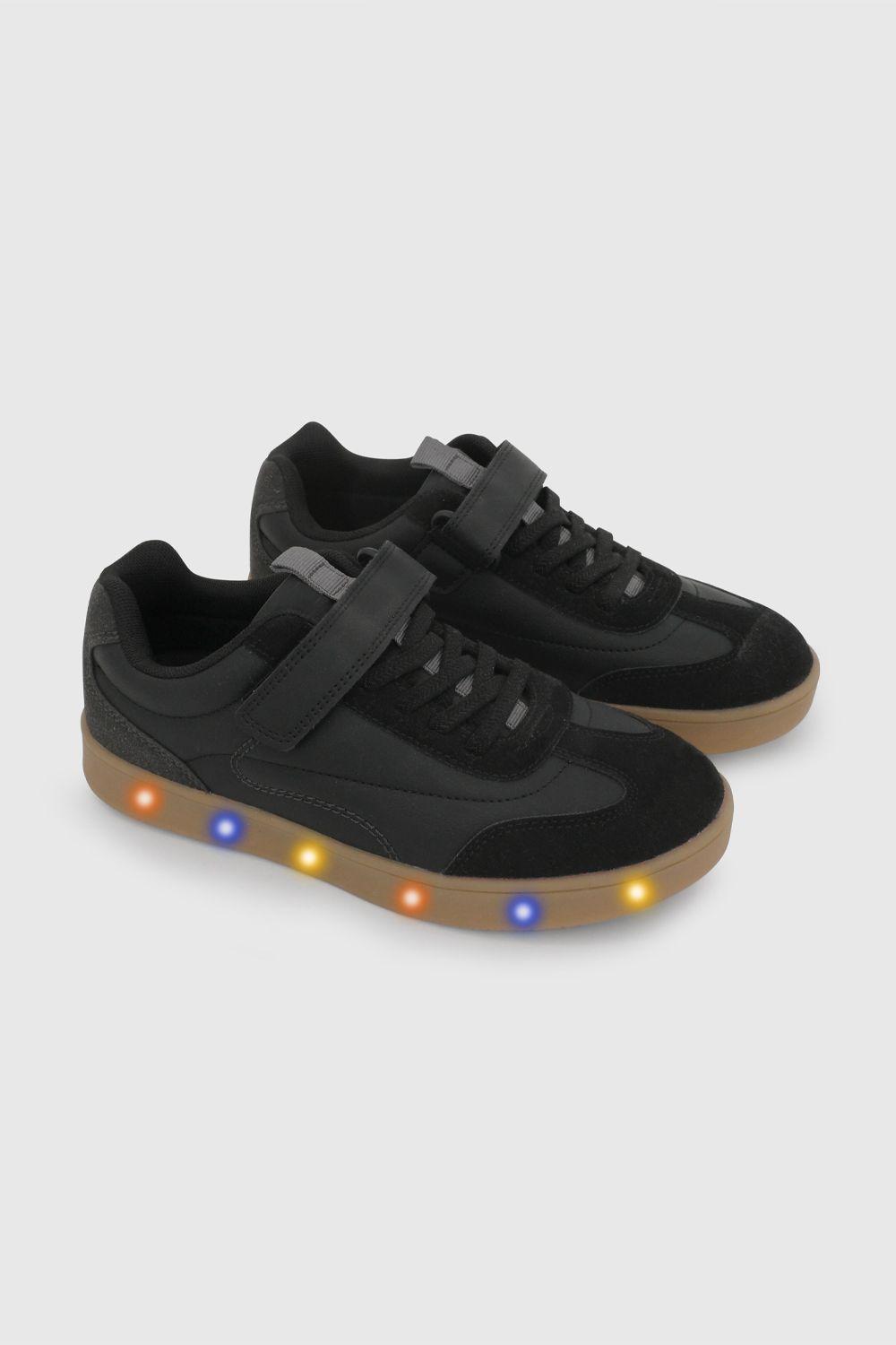 Zapatilla de Luces Negra de Niño talla 28 a 38 7209-0