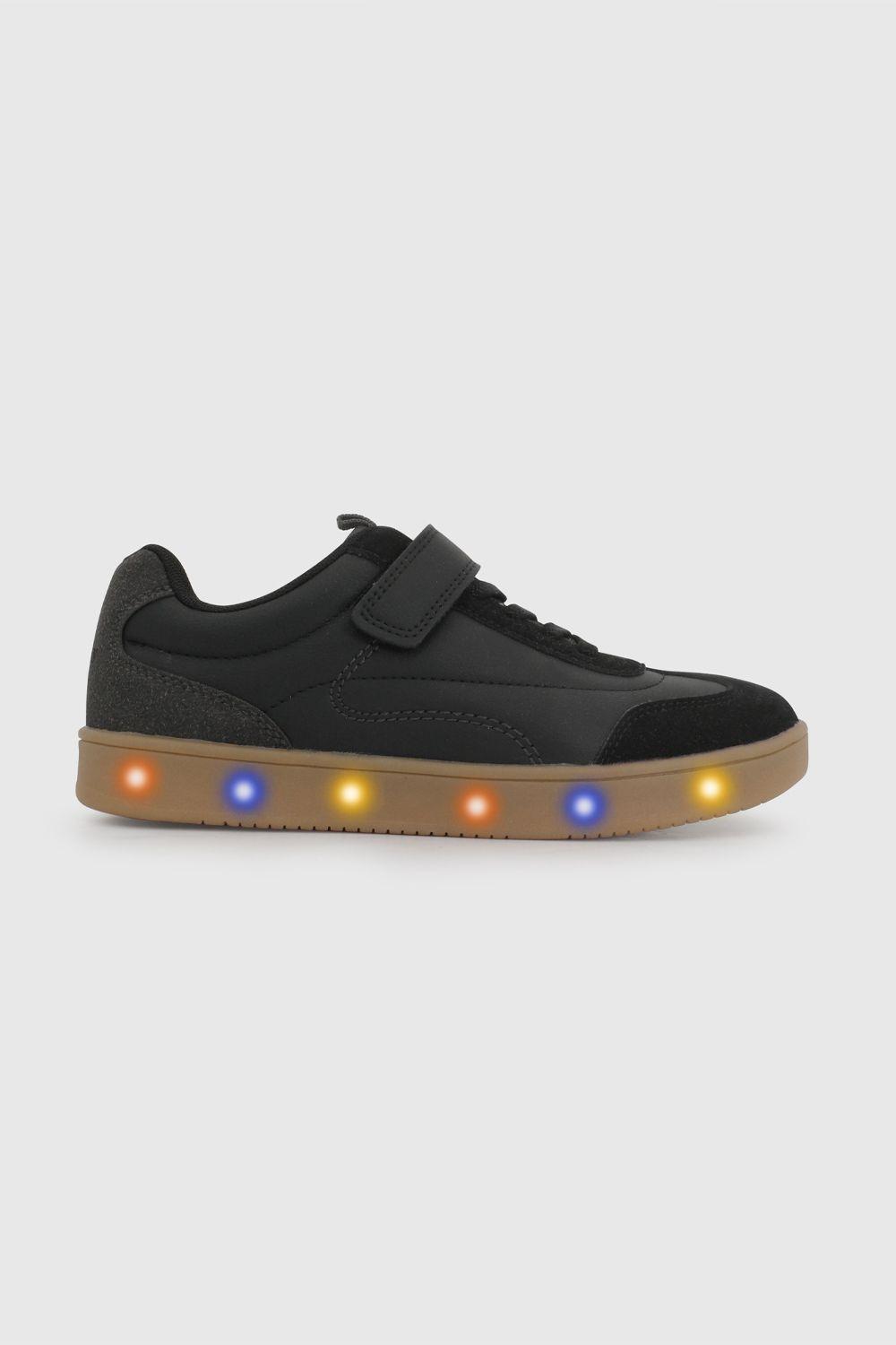 Zapatilla de Luces Negra de Niño talla 28 a 38 7209-1