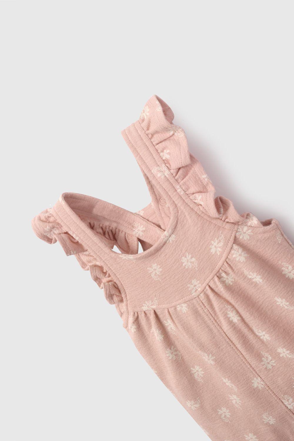 Conjunto Jardinera Y Body Flores Rosado  De Niña COPO0629V26-4